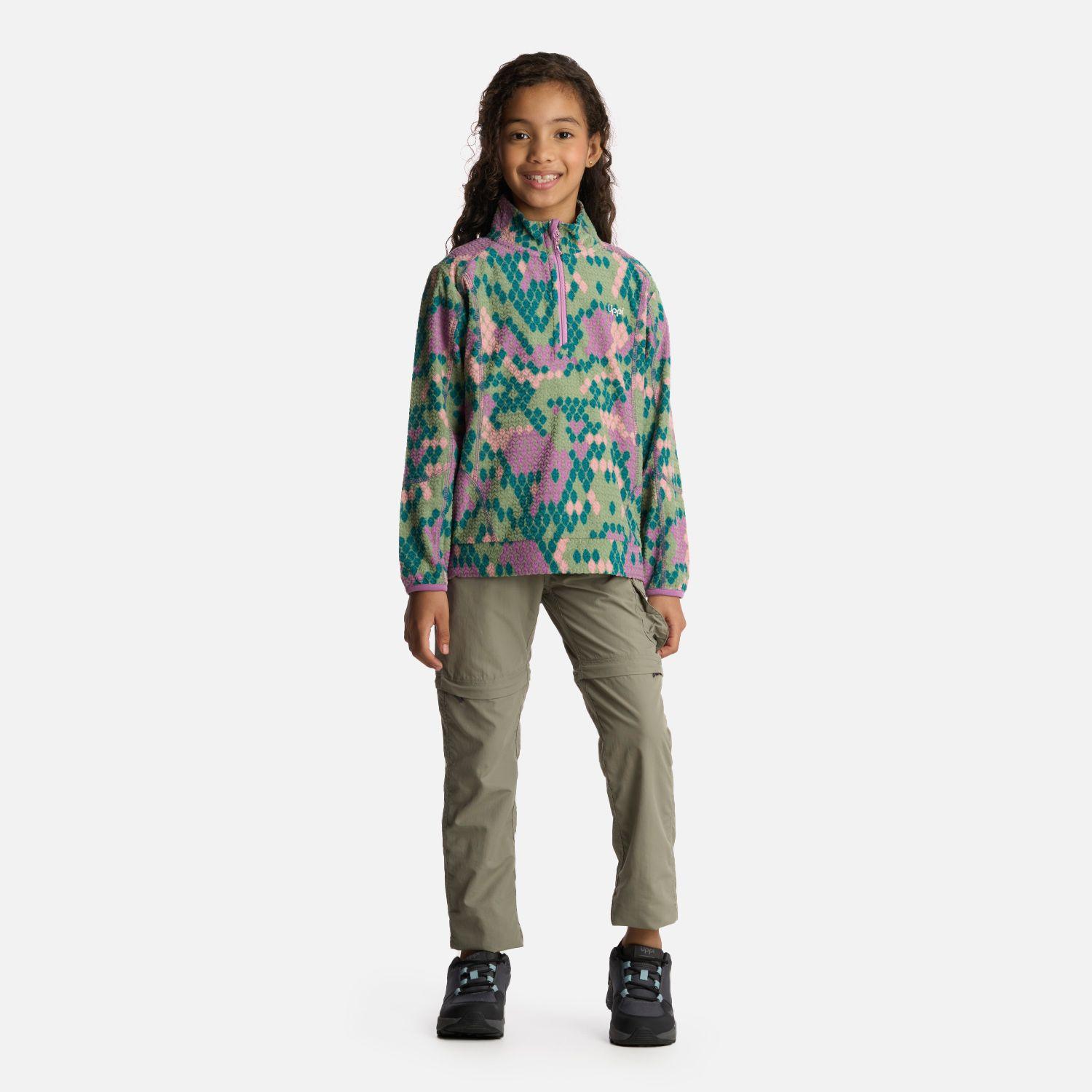 Polerón Niña Saltamontes Nano-F 14 Zip Print Turquesa Lippi-4