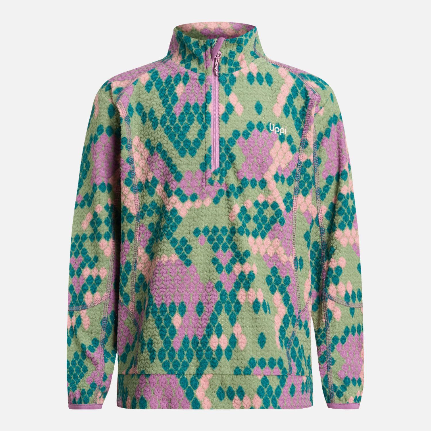 Polerón Niña Saltamontes Nano-F 14 Zip Print Turquesa Lippi-5