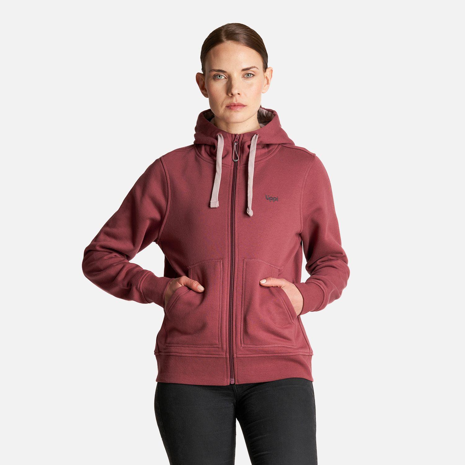 Poleron Mujer Insigne Full Zip Hoody Sweatshirt Frambuesa Oscuro Lippi-1