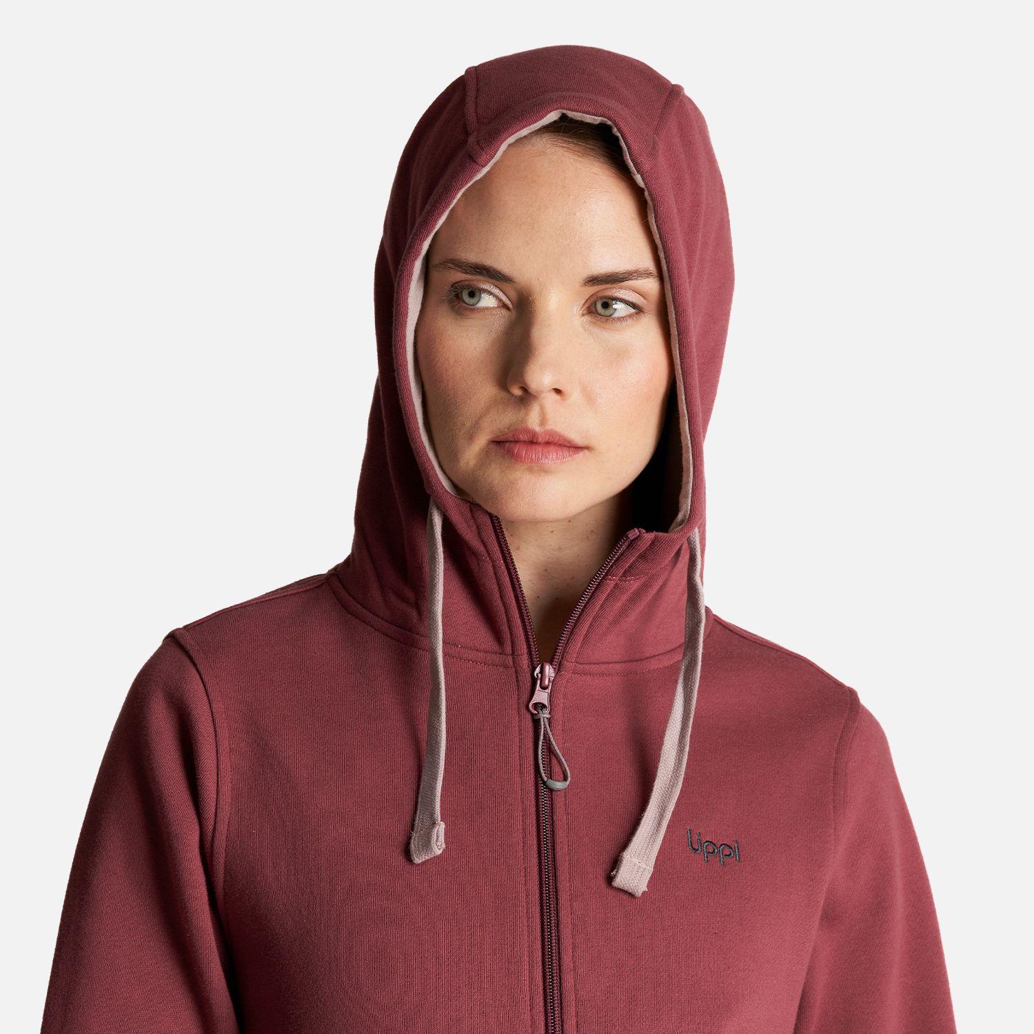 Poleron Mujer Insigne Full Zip Hoody Sweatshirt Frambuesa Oscuro Lippi-5