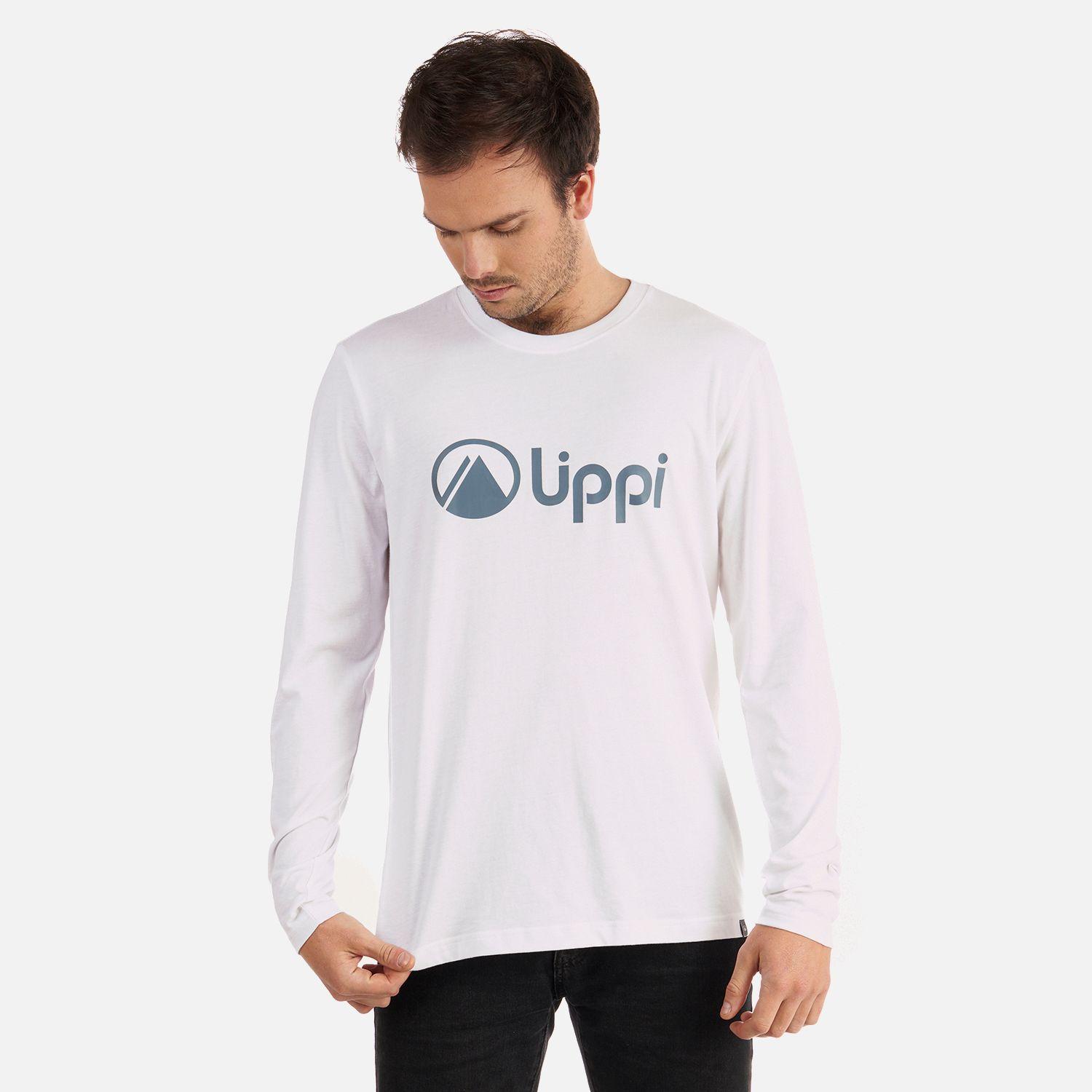 Polera Hombre Logo Lippi Long Sleeve T-Shirt Blanco azul Lippi-1