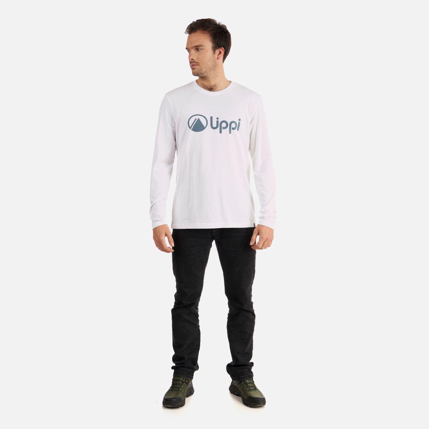 Polera Hombre Logo Lippi Long Sleeve T-Shirt Blanco azul Lippi-6
