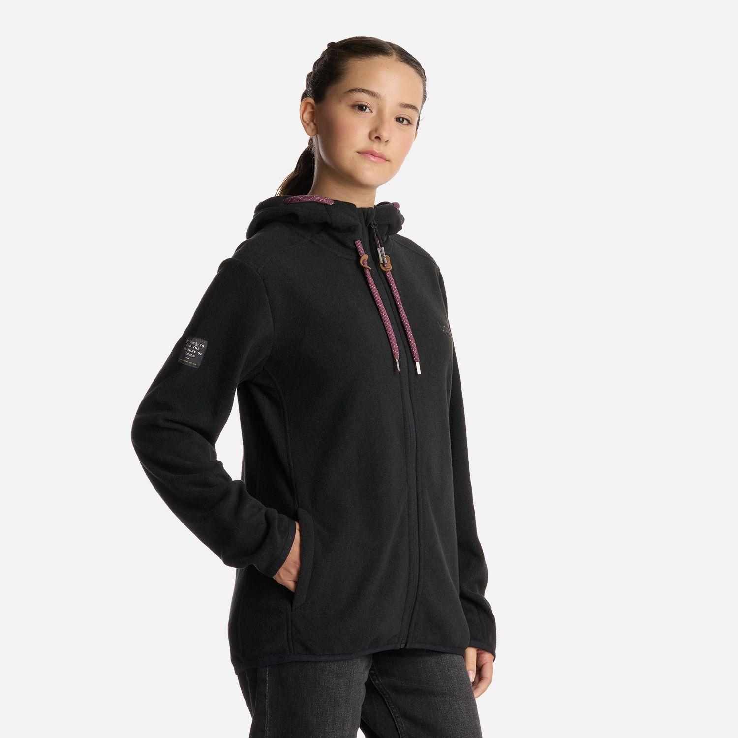 Polerón Teen Girl Stripes Nano-F Full Zip Negro Lippi I25-1