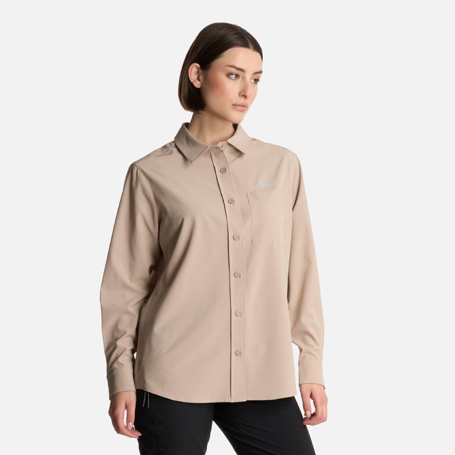 Camisa Mujer Murallon Q-Dry Shirt Taupe Lippi-0