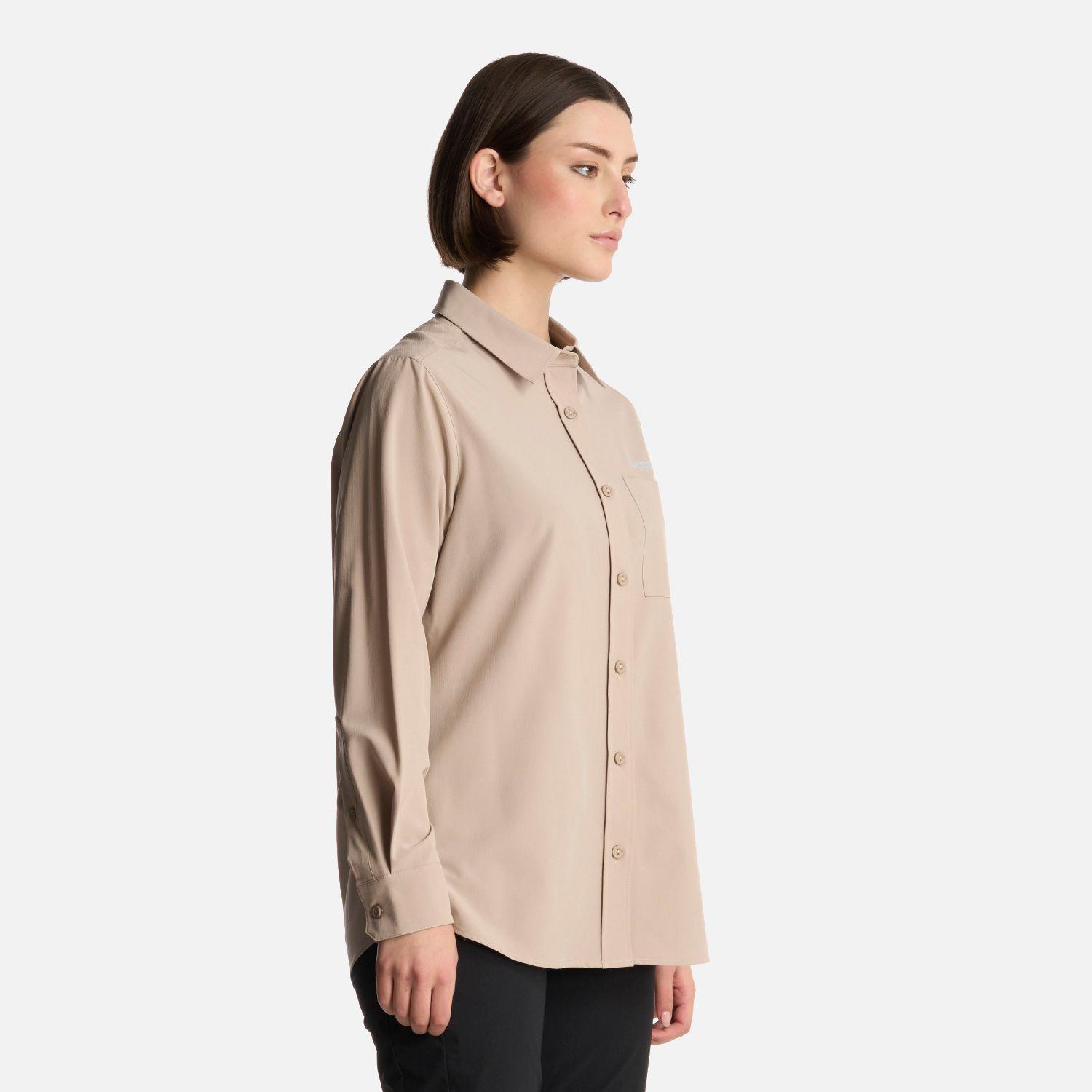 Camisa Mujer Murallon Q-Dry Shirt Taupe Lippi-1