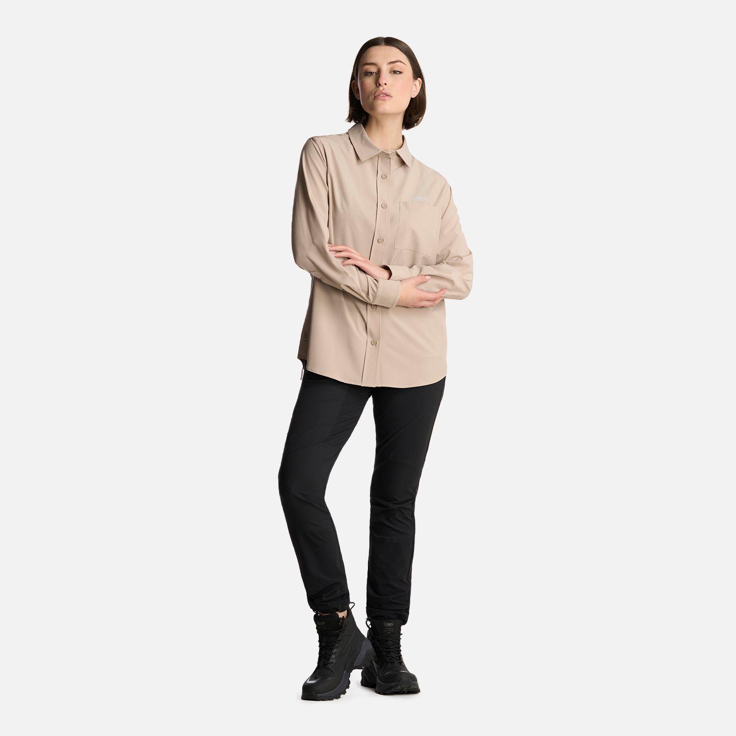 Camisa Mujer Murallon Q-Dry Shirt Taupe Lippi-4