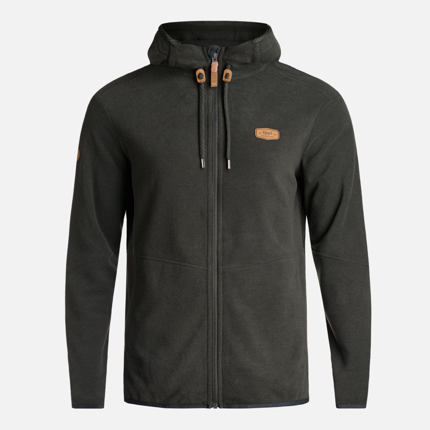 Poleron Hombre Stripes Nano-F Full Zip Hoody Negro Lippi I24-0