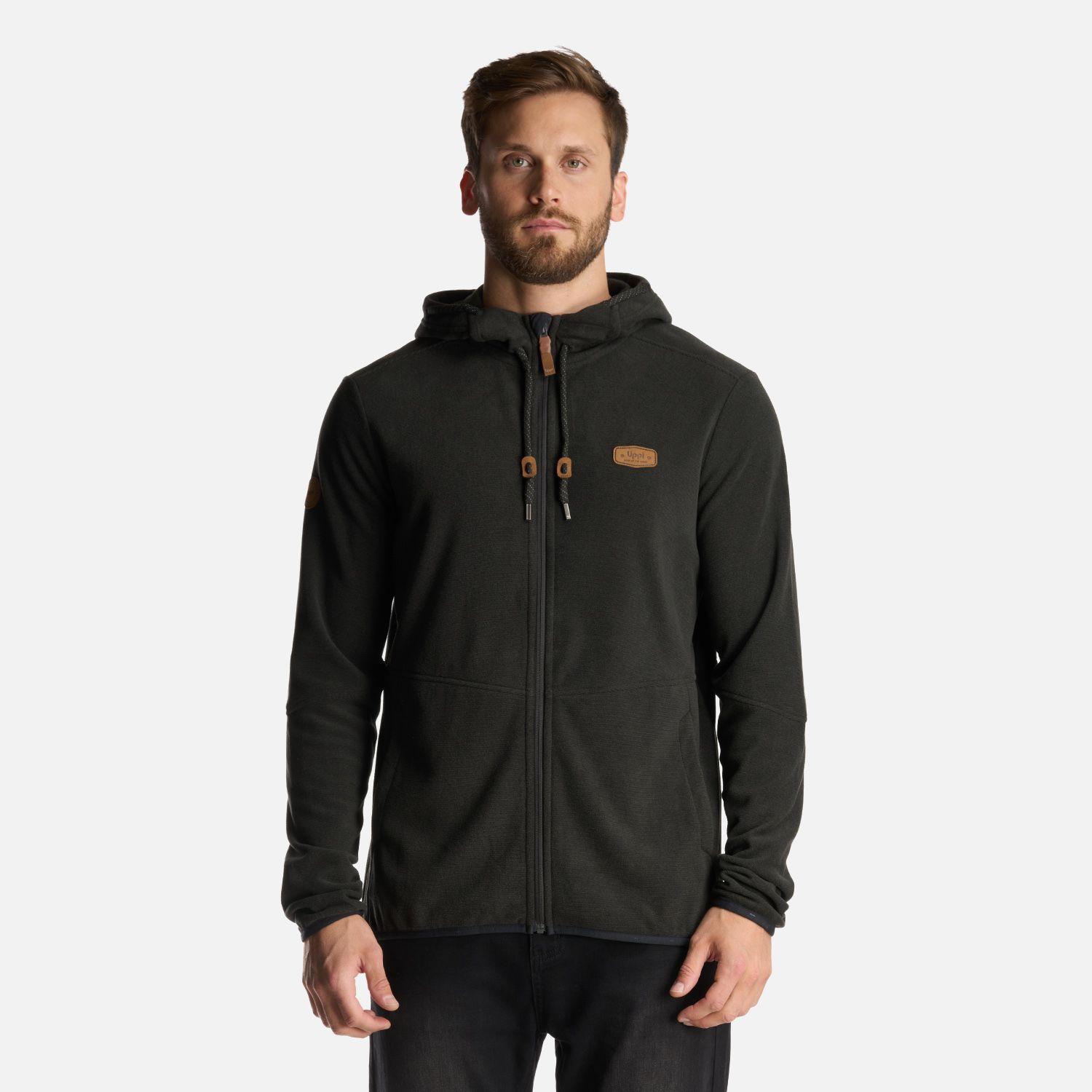 Poleron Hombre Stripes Nano-F Full Zip Hoody Negro Lippi I24-1