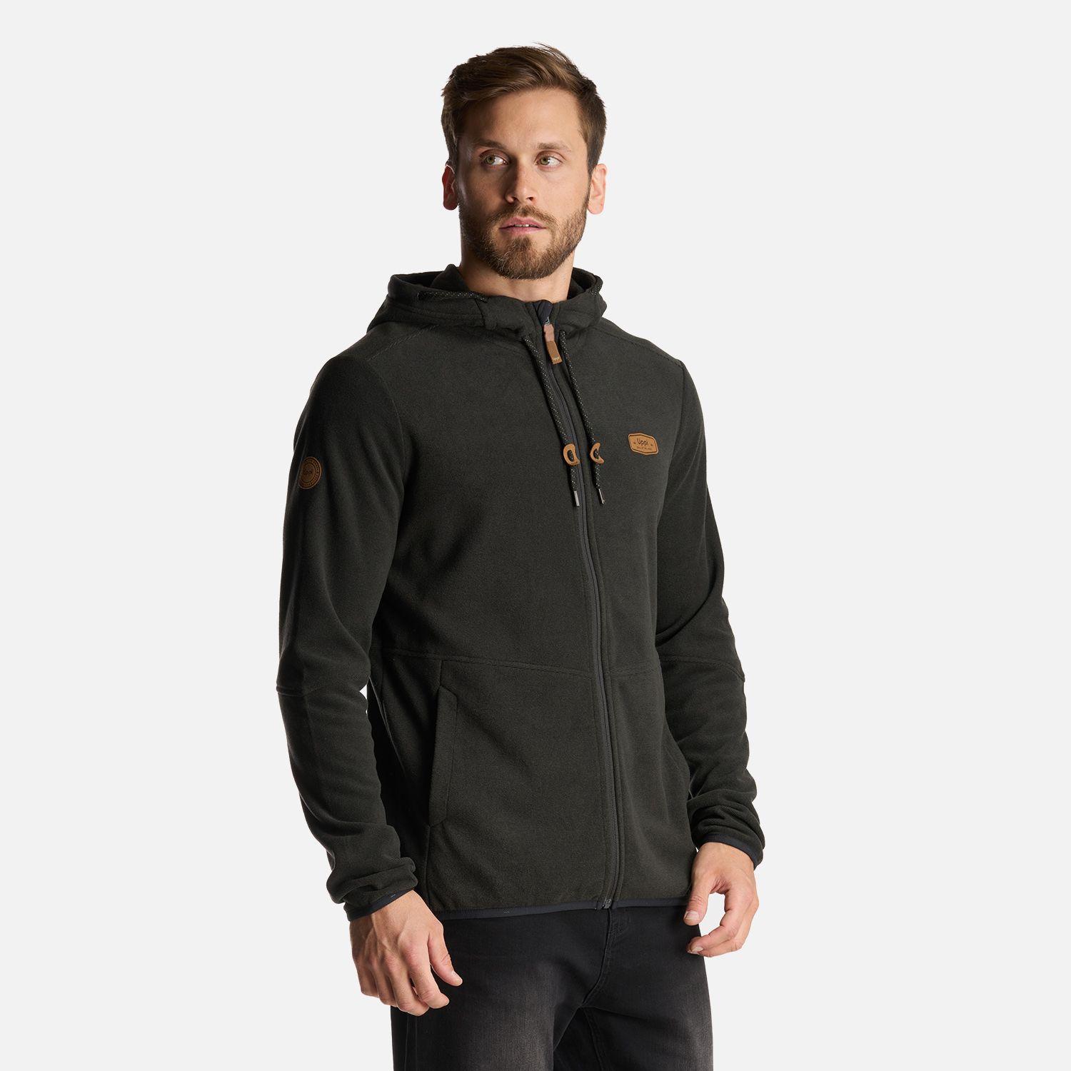 Poleron Hombre Stripes Nano-F Full Zip Hoody Negro Lippi I24-2