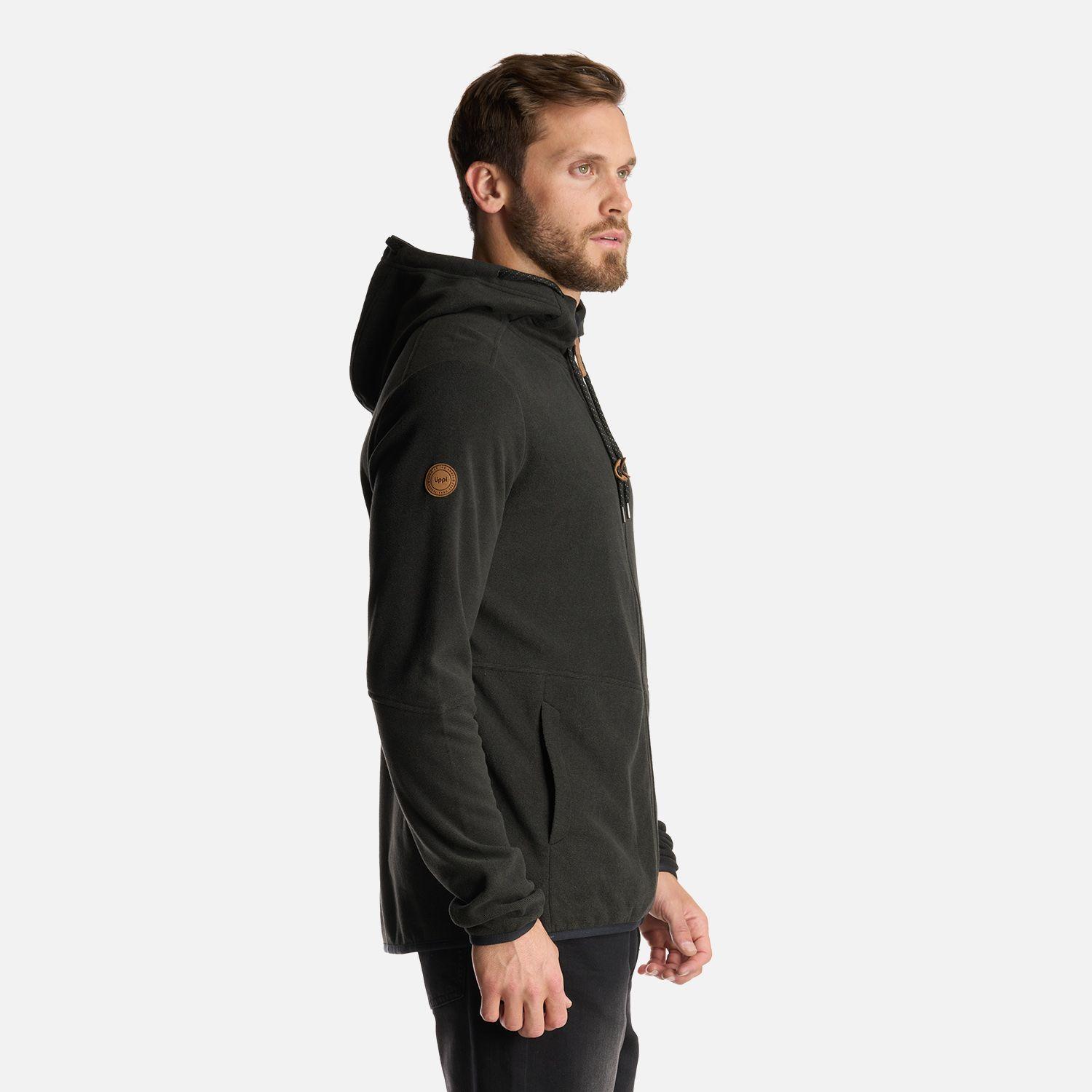 Poleron Hombre Stripes Nano-F Full Zip Hoody Negro Lippi I24-3