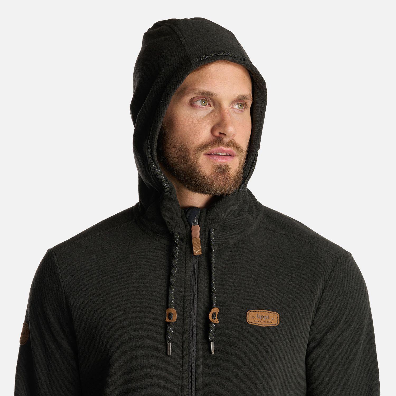 Poleron Hombre Stripes Nano-F Full Zip Hoody Negro Lippi I24-5
