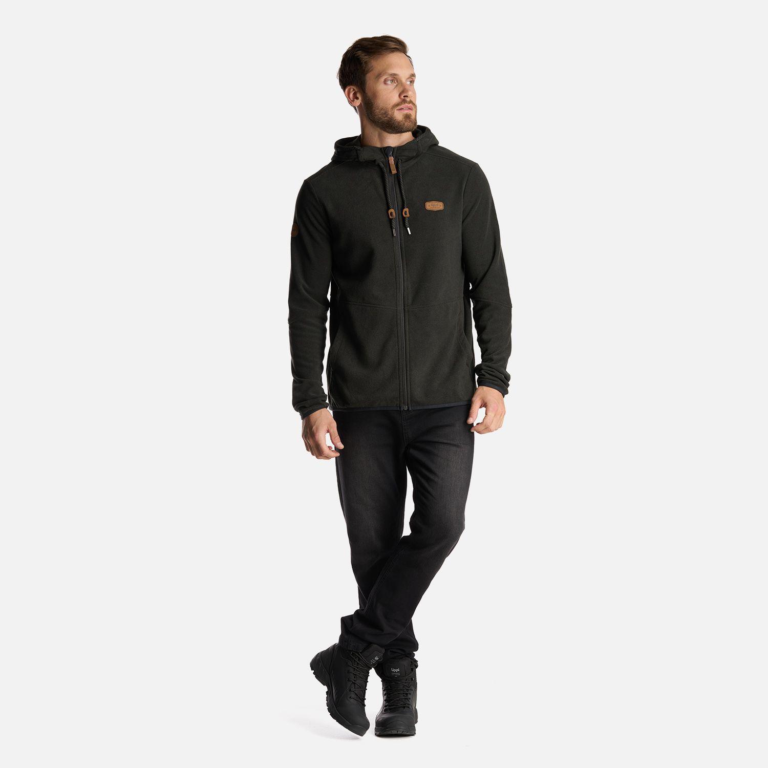 Poleron Hombre Stripes Nano-F Full Zip Hoody Negro Lippi I24-7