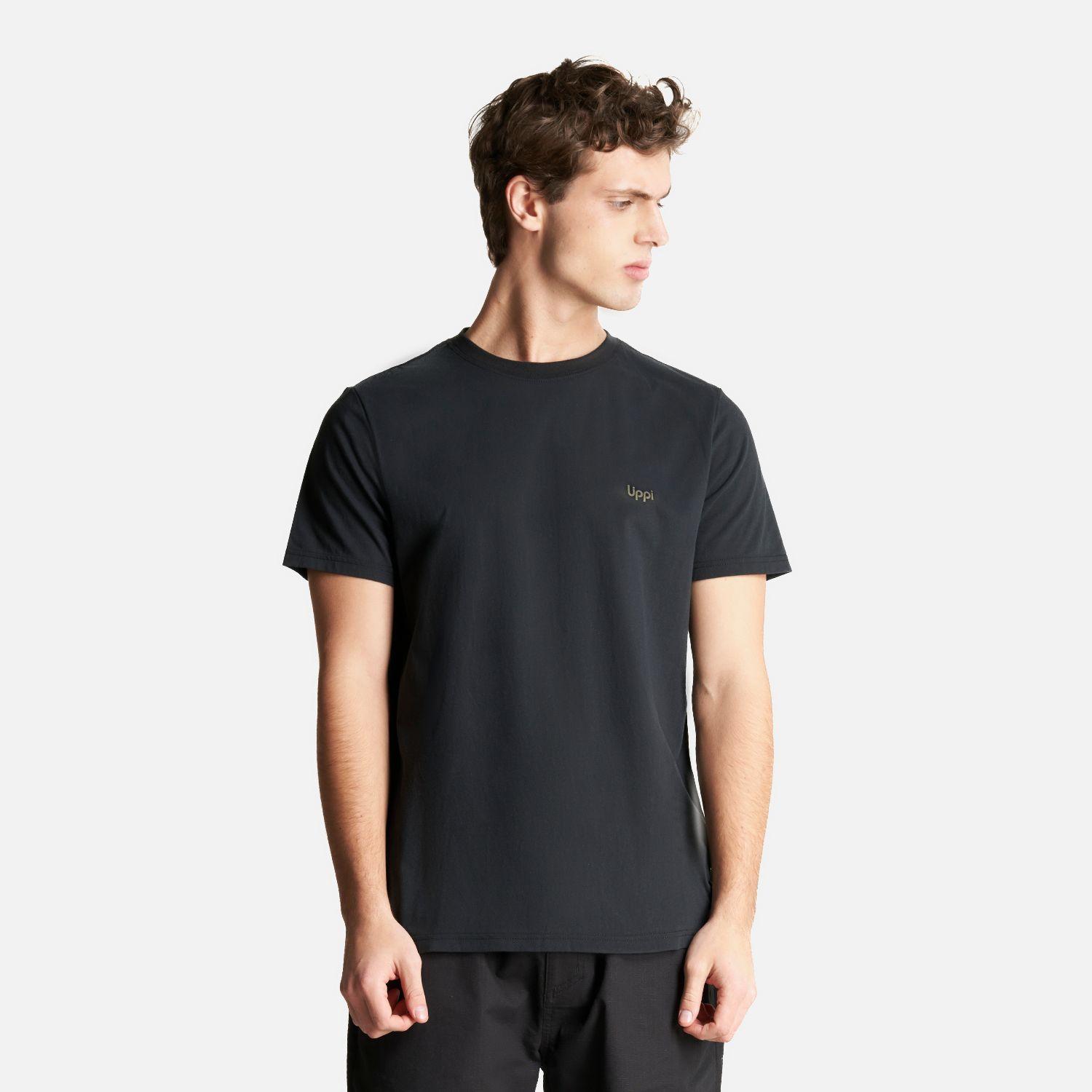 Polera Hombre Ulmo Cotton UV-Stop T-Shirt Negro Lippi V23-1