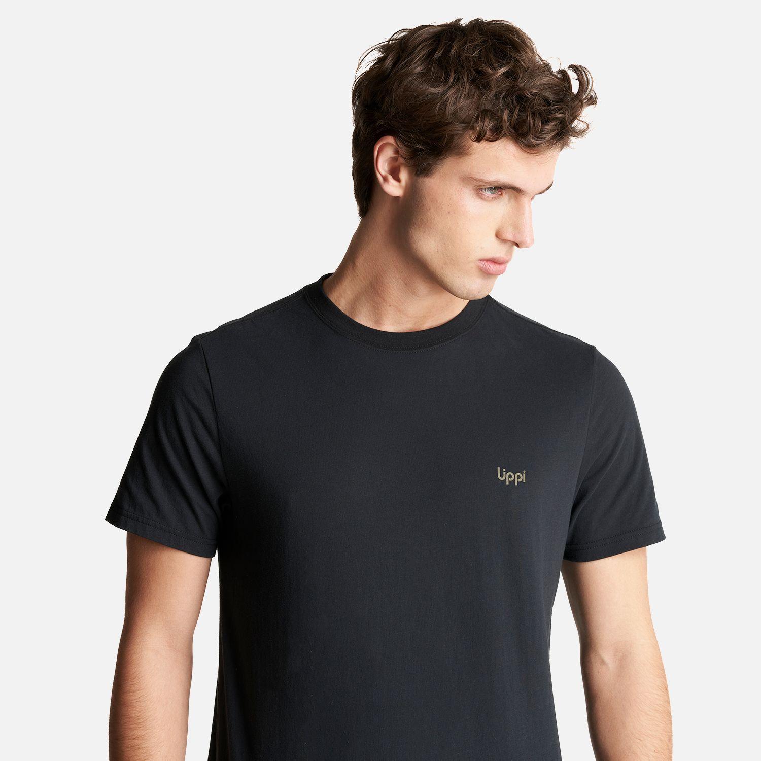 Polera Hombre Ulmo Cotton UV-Stop T-Shirt Negro Lippi V23-3