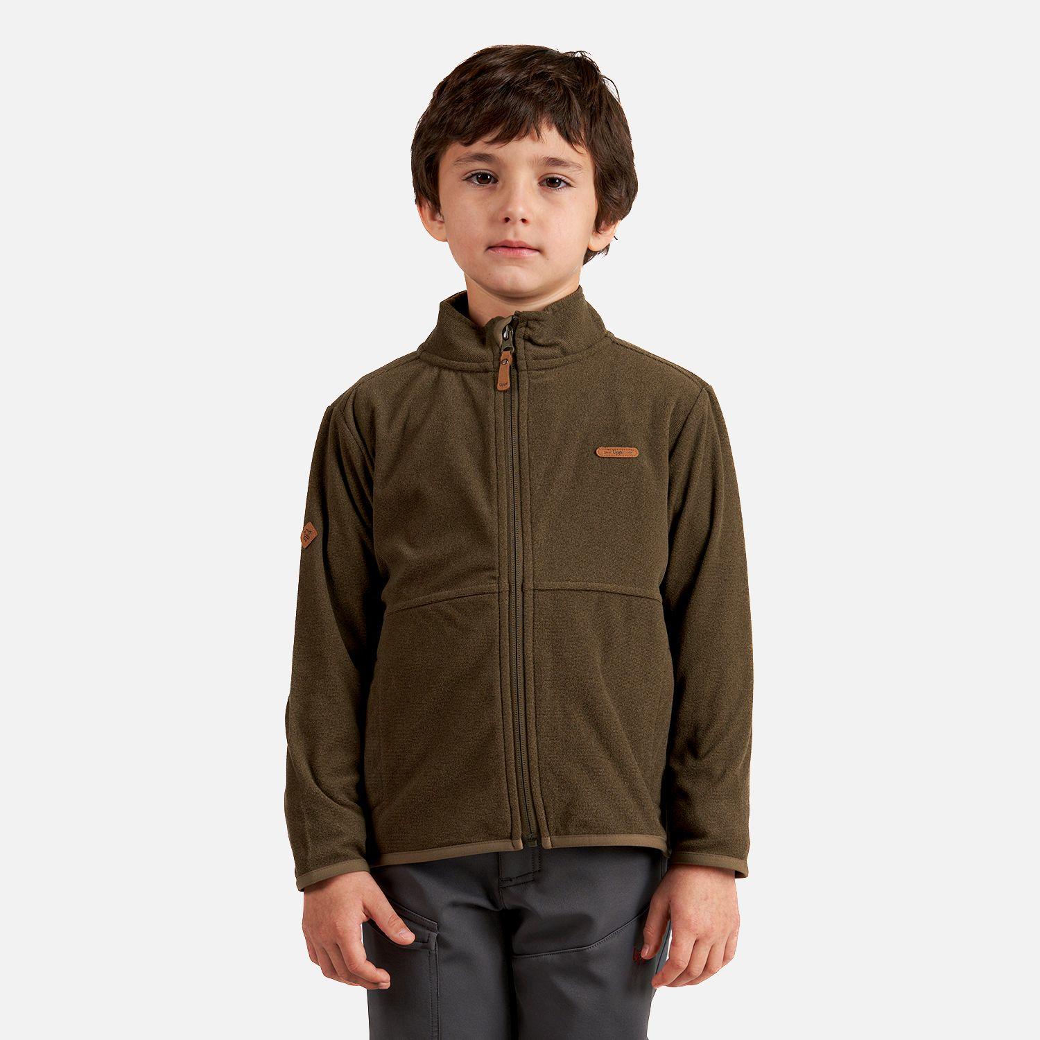 Poleron Niño Stripes Nano-F Full Zip Café Pardo Lippi-1