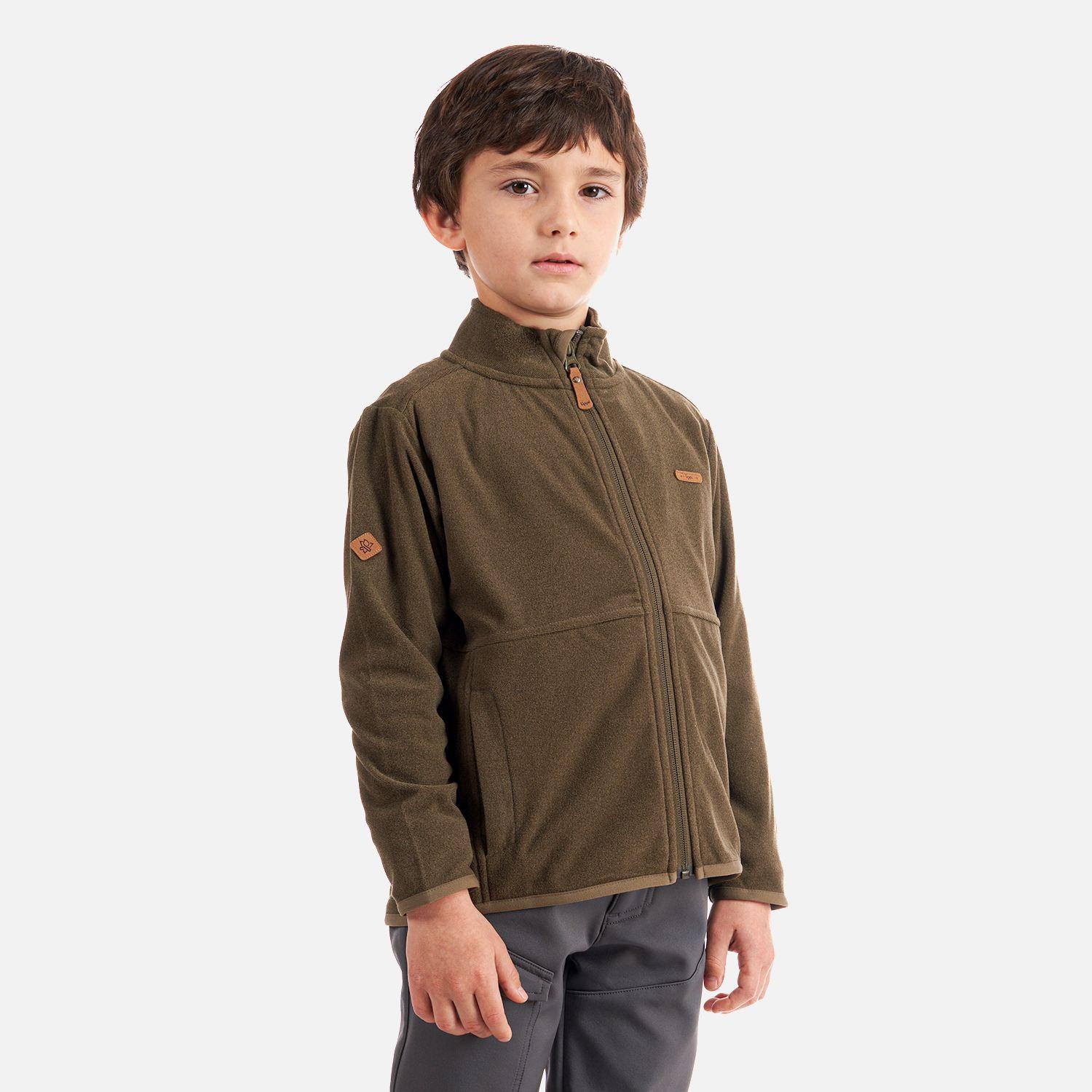 Poleron Niño Stripes Nano-F Full Zip Café Pardo Lippi-2