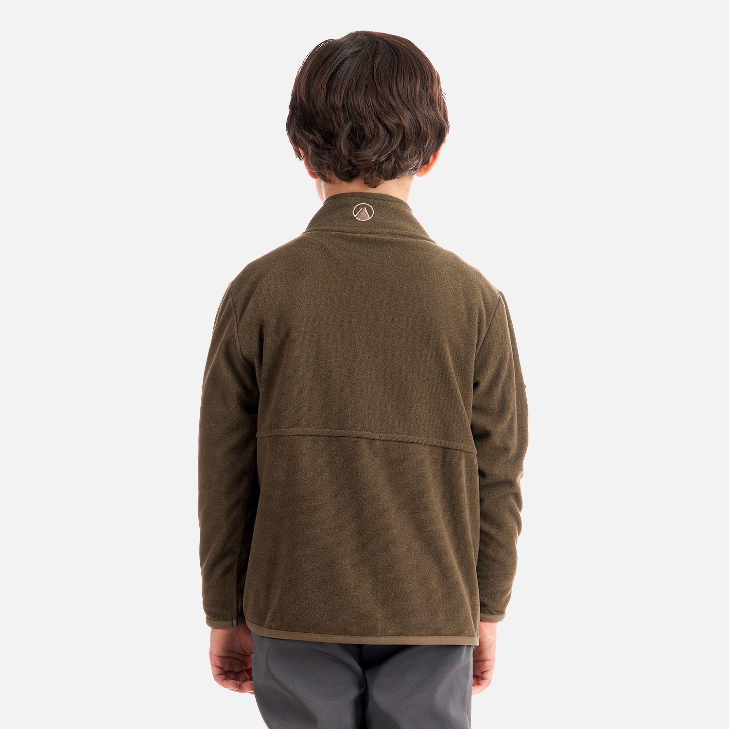 Poleron Niño Stripes Nano-F Full Zip Café Pardo Lippi-3