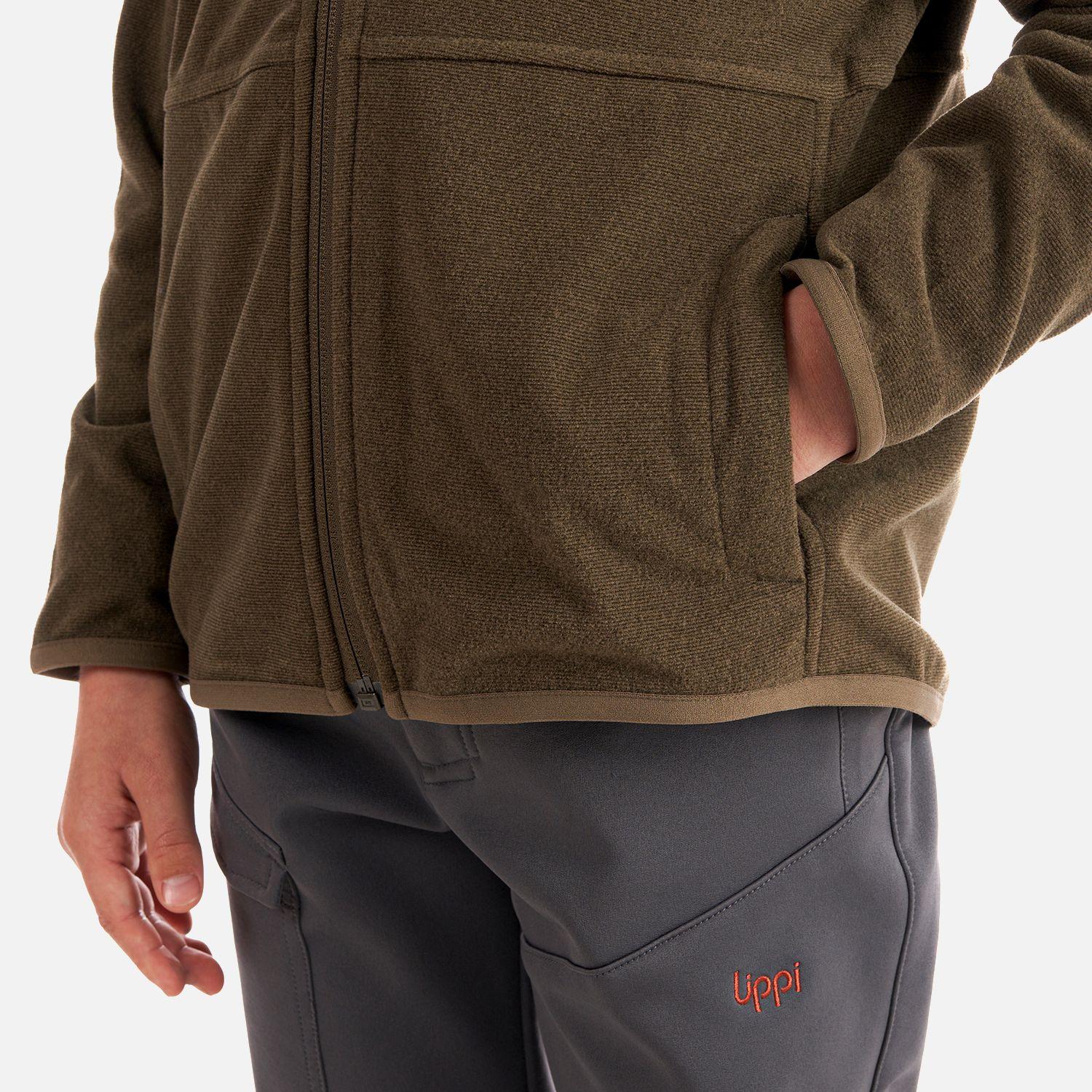 Poleron Niño Stripes Nano-F Full Zip Café Pardo Lippi-5