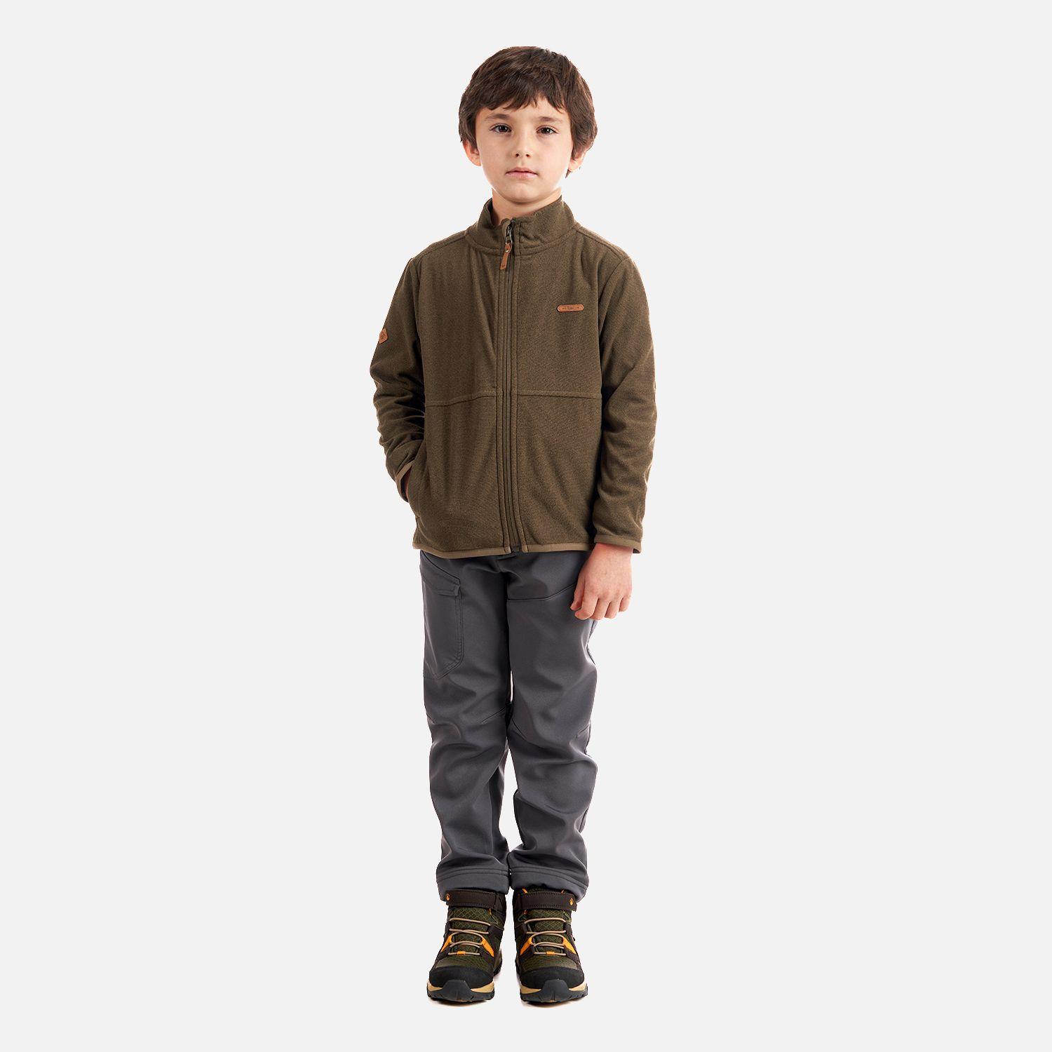 Poleron Niño Stripes Nano-F Full Zip Café Pardo Lippi-6