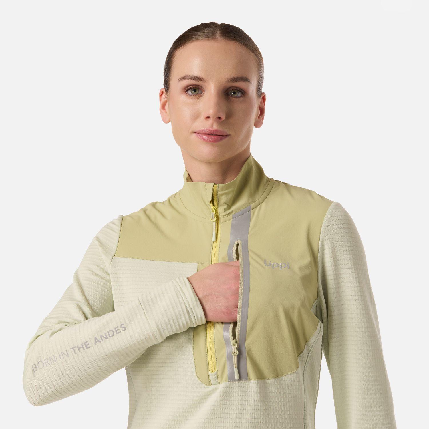 Polerón Mujer Karova Nano-F 1/4 Zip Verde Claro Lippi V26-3