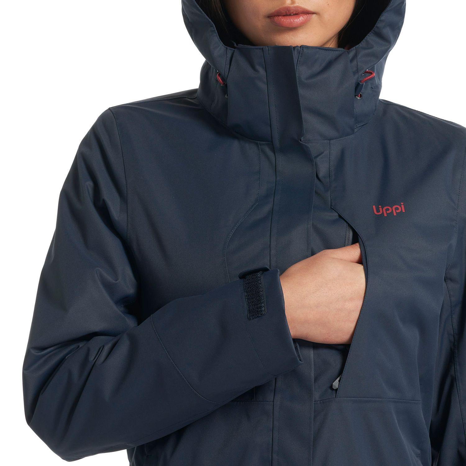 Chaqueta Mujer Tres Cruces Fusion-3 Hoody Jacket Azul Piedra Rosa Oscuro Lippi-7