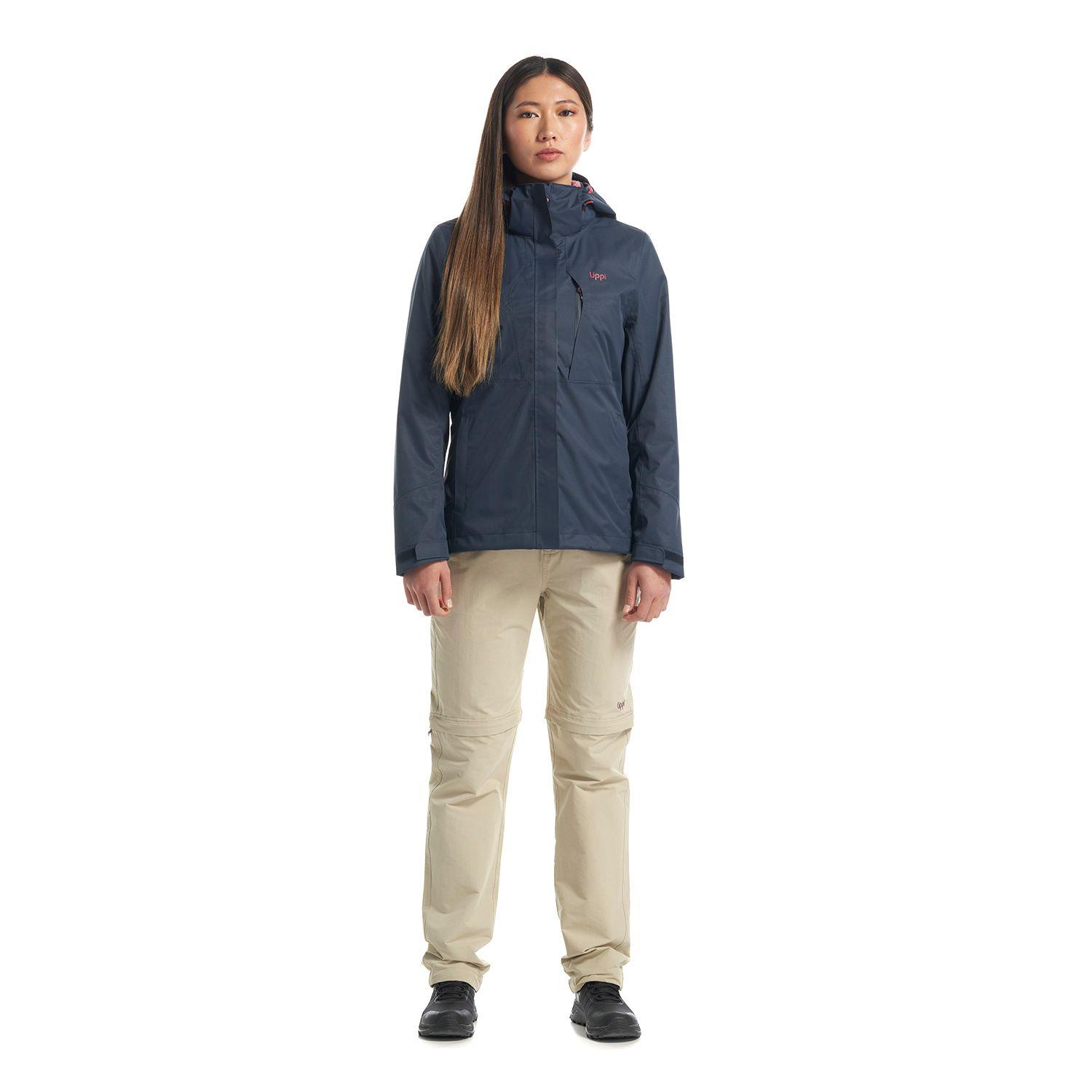 Chaqueta Mujer Tres Cruces Fusion-3 Hoody Jacket Azul Piedra Rosa Oscuro Lippi-9