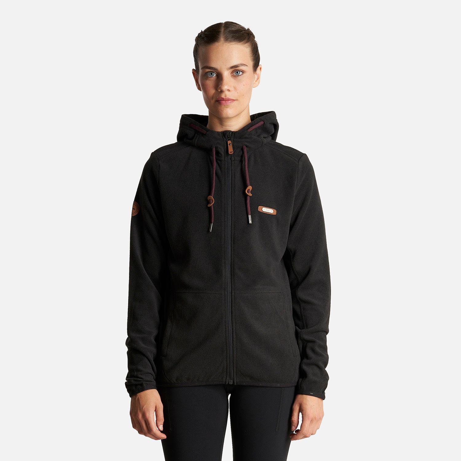 Poleron Mujer Stripes Nano-F Full Zip Hoody Negro Lippi I23-1