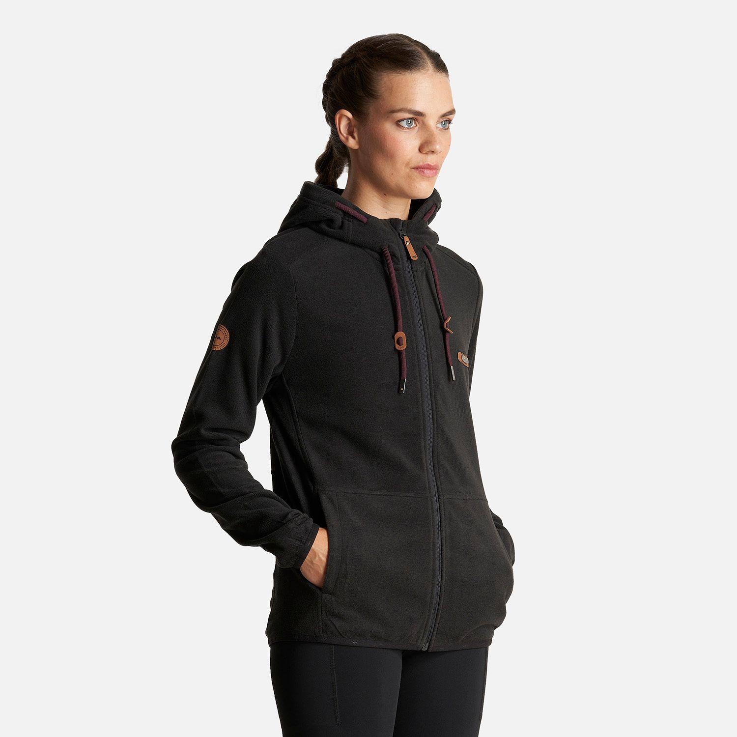 Poleron Mujer Stripes Nano-F Full Zip Hoody Negro Lippi I23-2