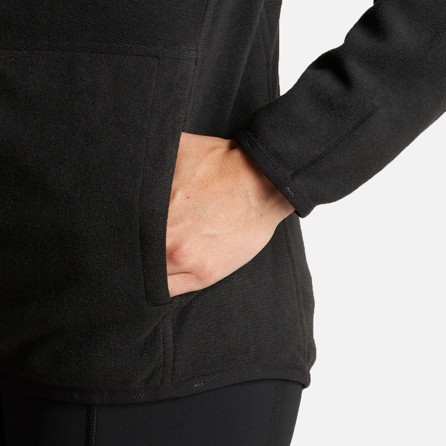 Poleron Mujer Stripes Nano-F Full Zip Hoody Negro Lippi I23-5