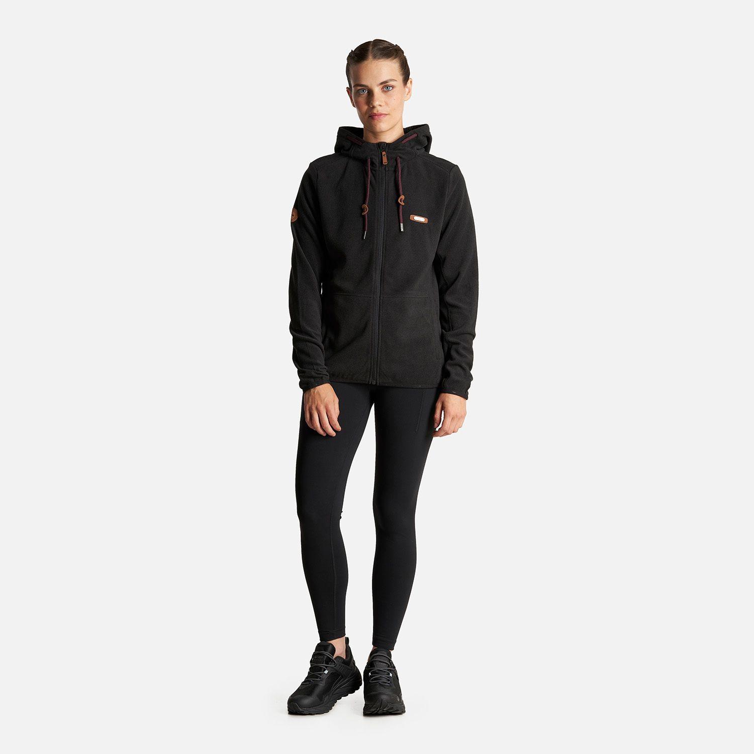Poleron Mujer Stripes Nano-F Full Zip Hoody Negro Lippi I23-6