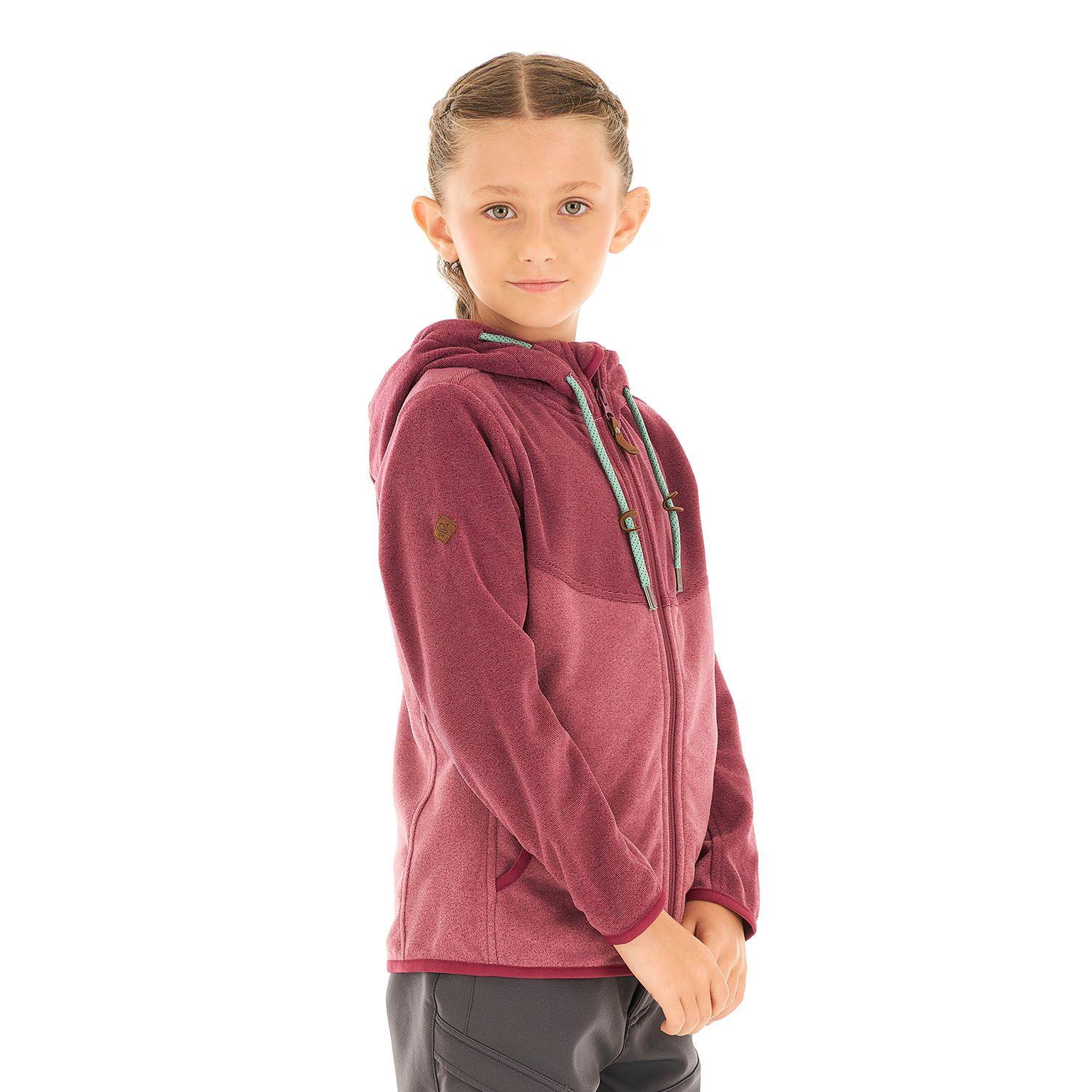 Poleron Niña Stripes Nano-F Full Zip Frambuesa Rosa Lippi V21-1