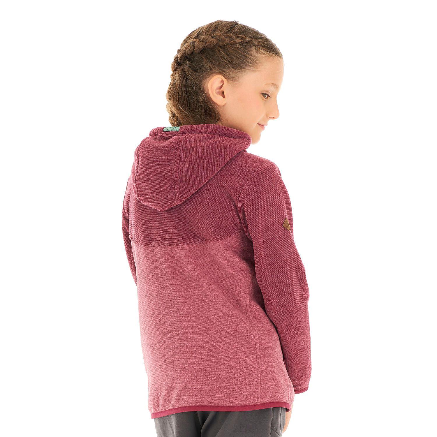 Poleron Niña Stripes Nano-F Full Zip Frambuesa Rosa Lippi V21-3