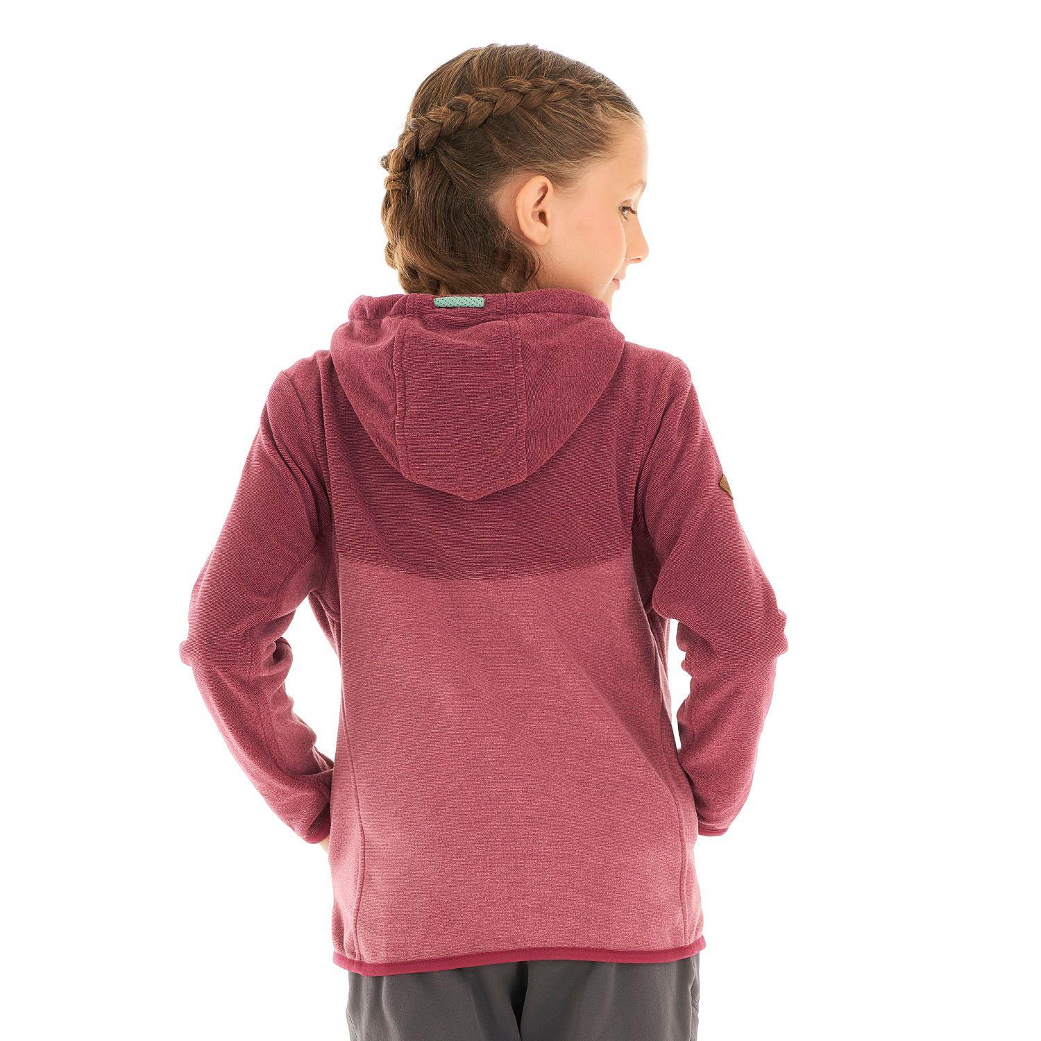 Poleron Niña Stripes Nano-F Full Zip Frambuesa Rosa Lippi V21-4