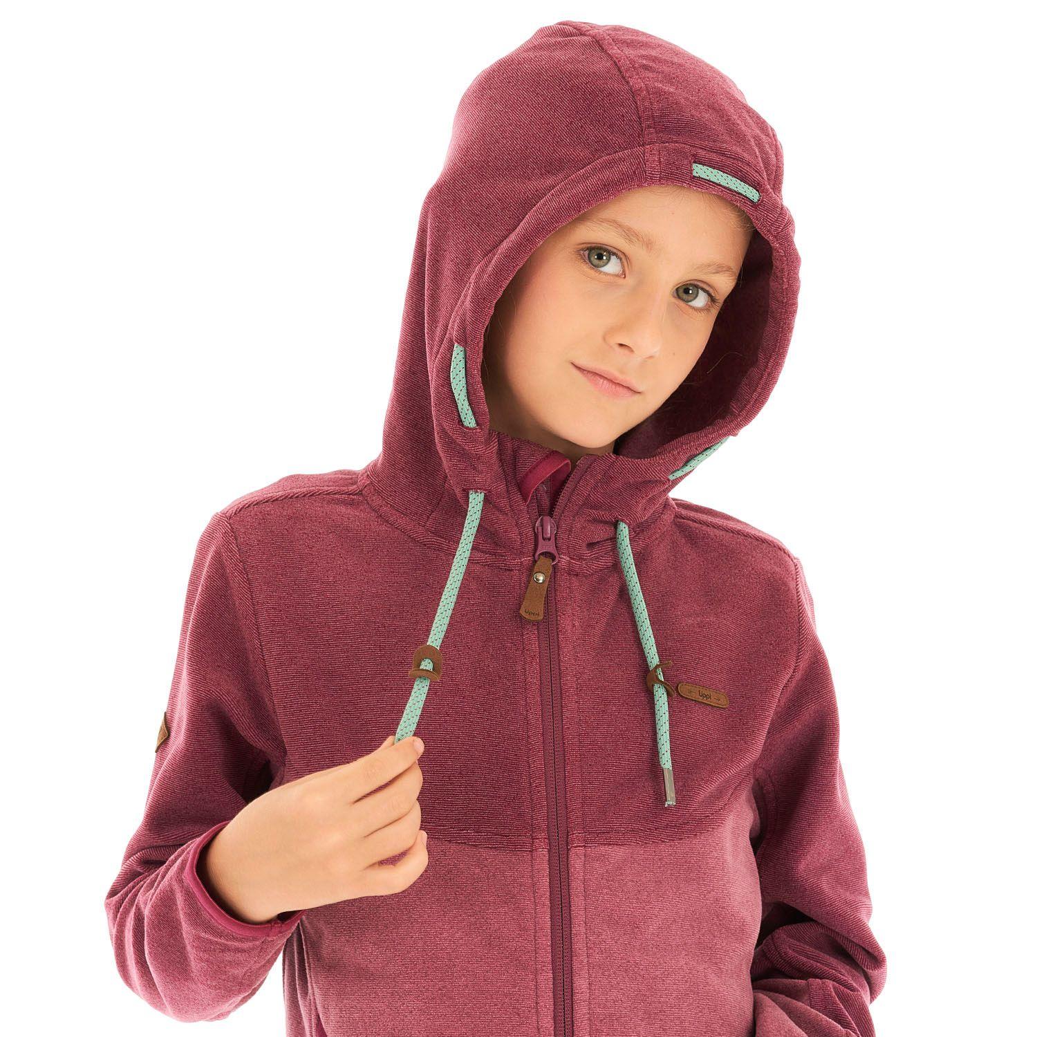 Poleron Niña Stripes Nano-F Full Zip Frambuesa Rosa Lippi V21-5