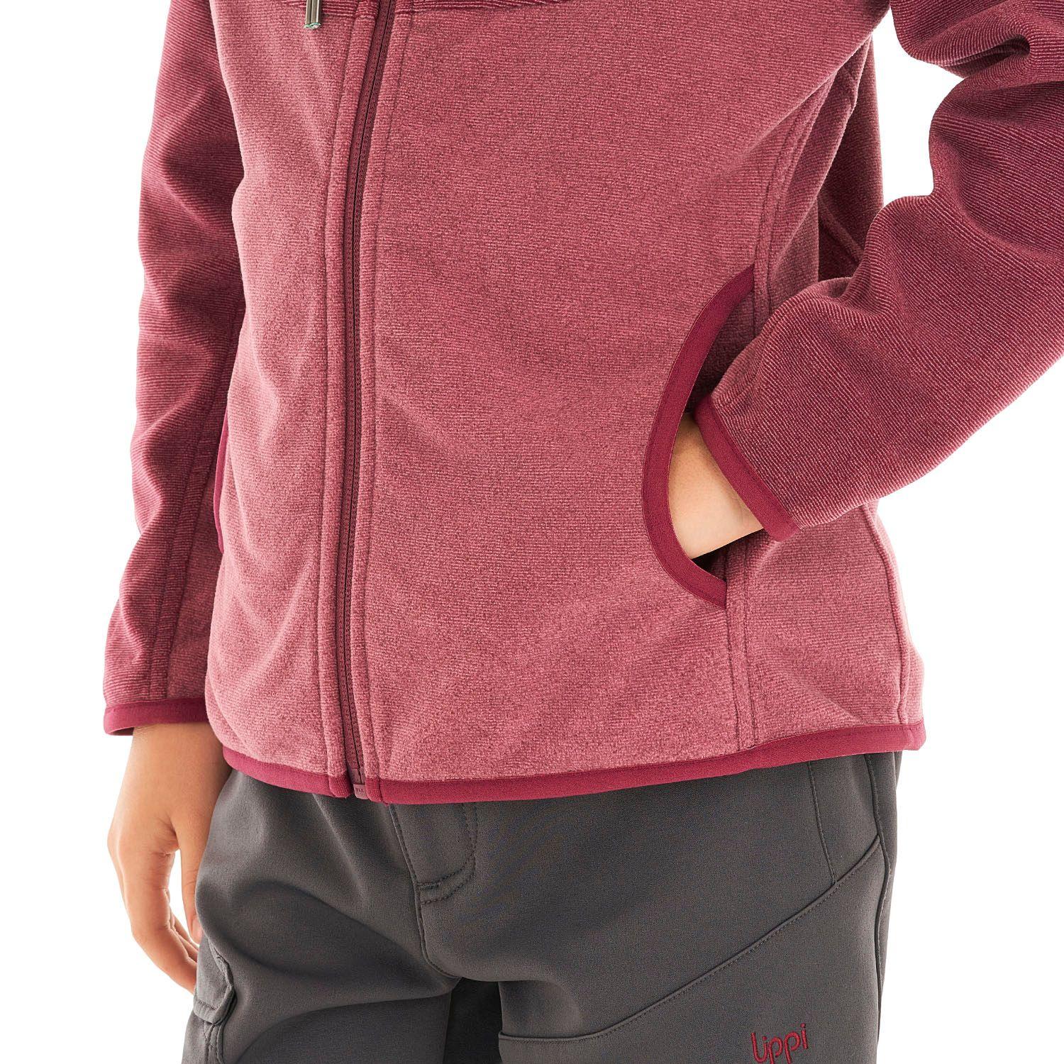 Poleron Niña Stripes Nano-F Full Zip Frambuesa Rosa Lippi V21-6