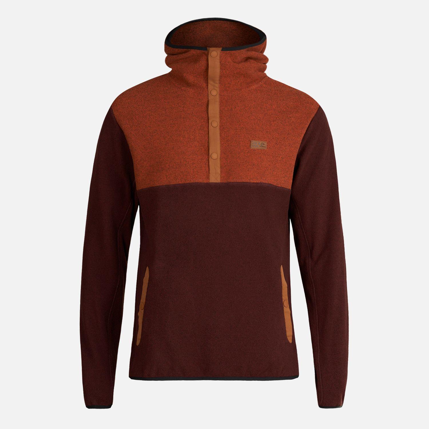Poleron Hombre Tokerau Hoodie Naranja Oscuro/Burdeo Haka Honu-0