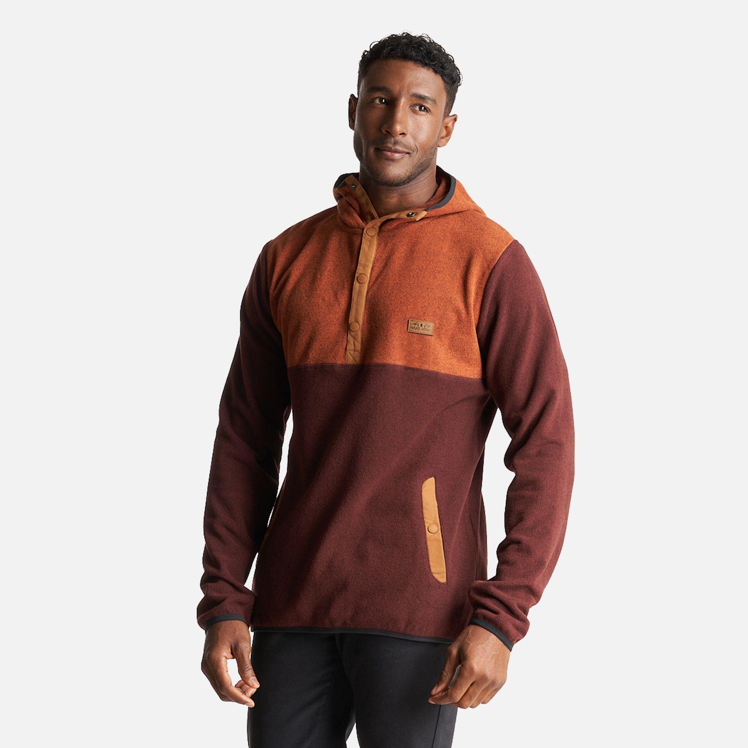 Poleron Hombre Tokerau Hoodie Naranja Oscuro/Burdeo Haka Honu-4