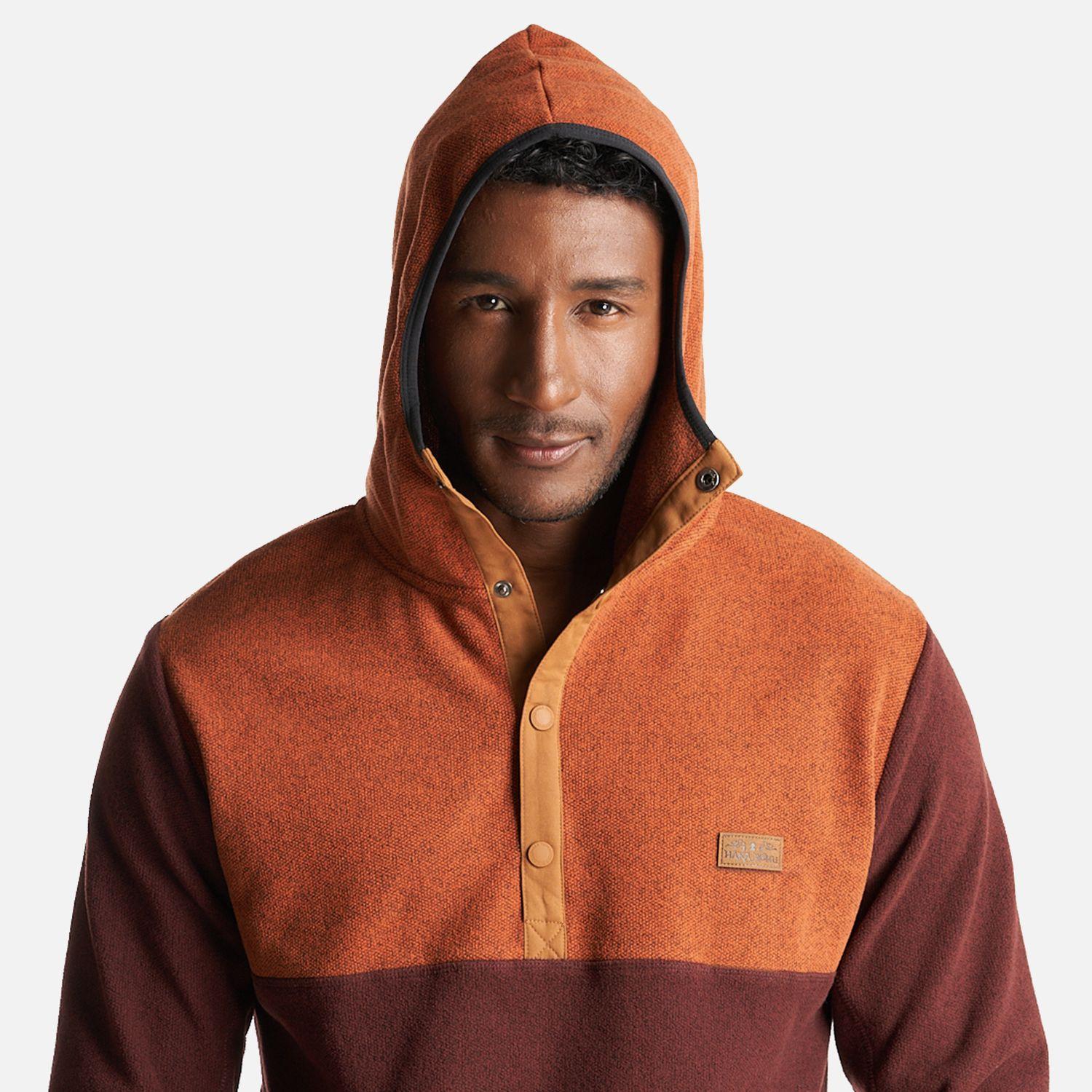Poleron Hombre Tokerau Hoodie Naranja Oscuro/Burdeo Haka Honu-9