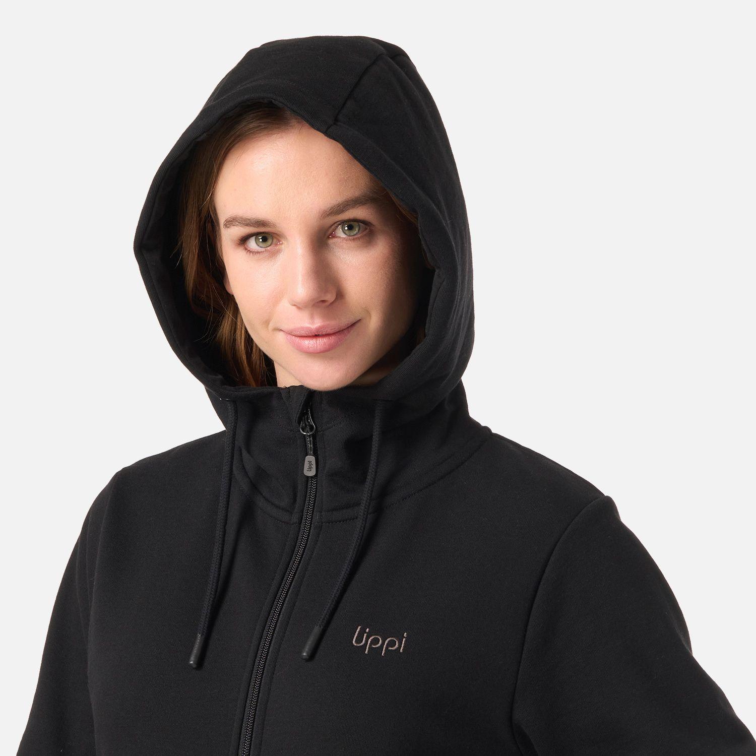 Polerón Mujer Ulmo Full Zip Hoody Sweatshirt Negro Lippi V26-3