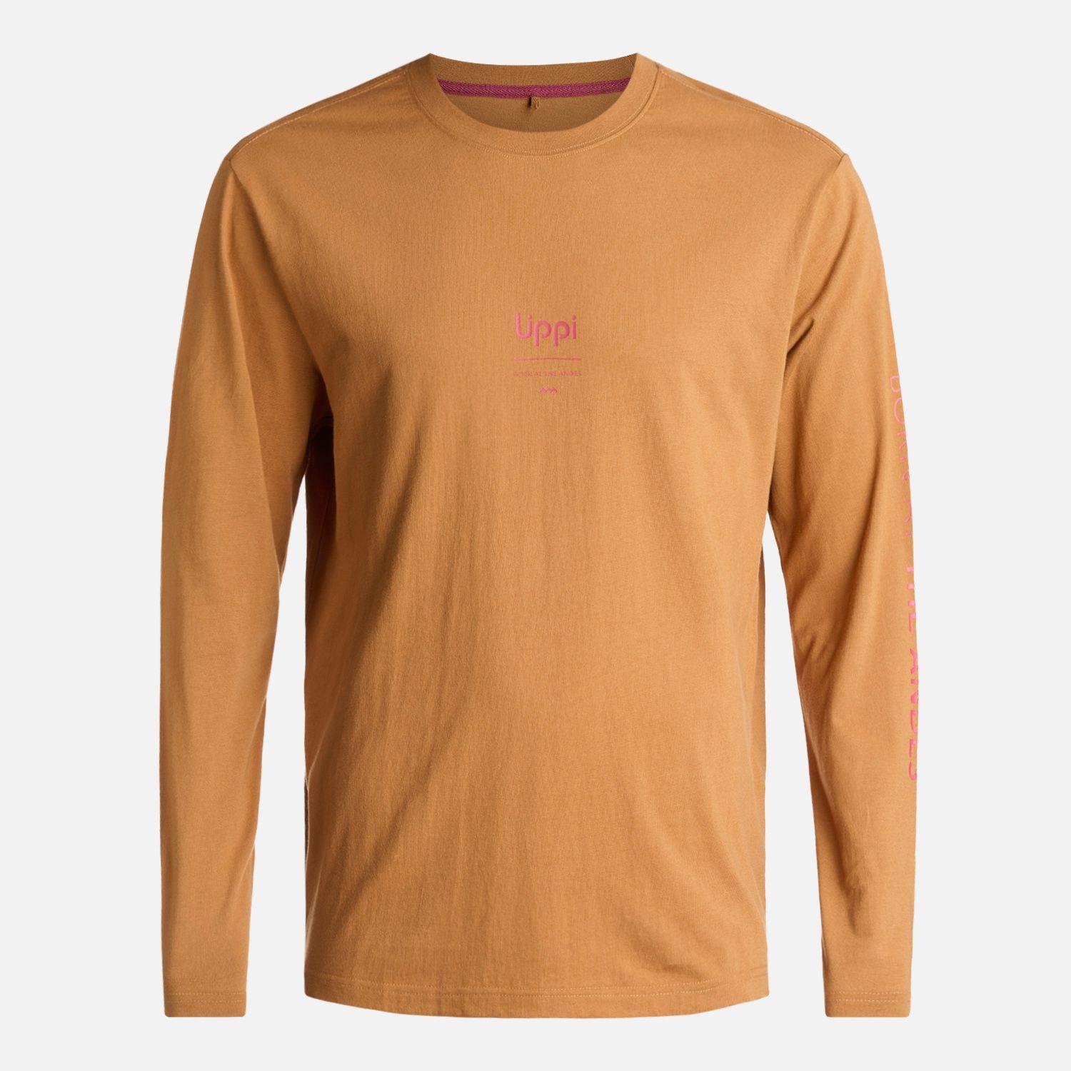 Polera Hombre Logo Lippi Long Sleeve T-Shirt Cafe Claro Lippi-0