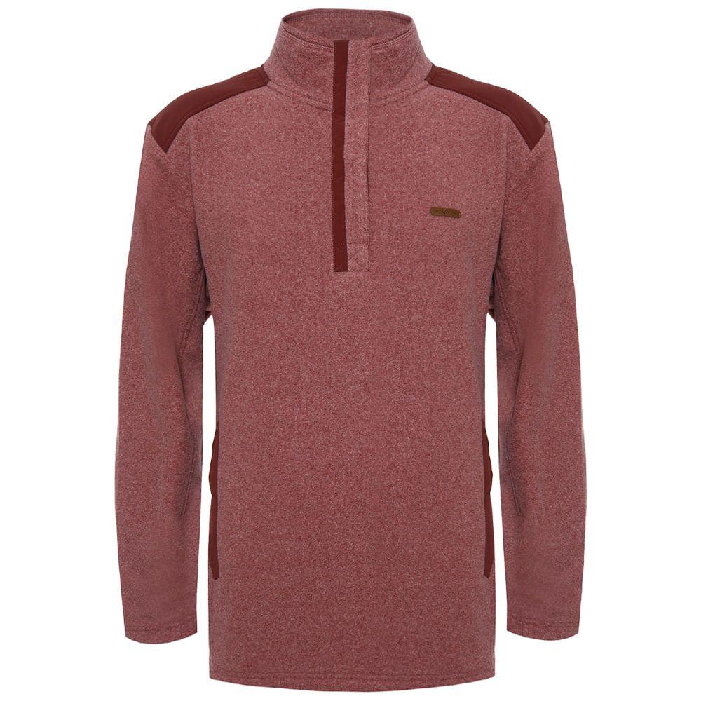 Poleron Hombre Route Nano-F 14 Zip Terracota / Burdeo Lippi-0