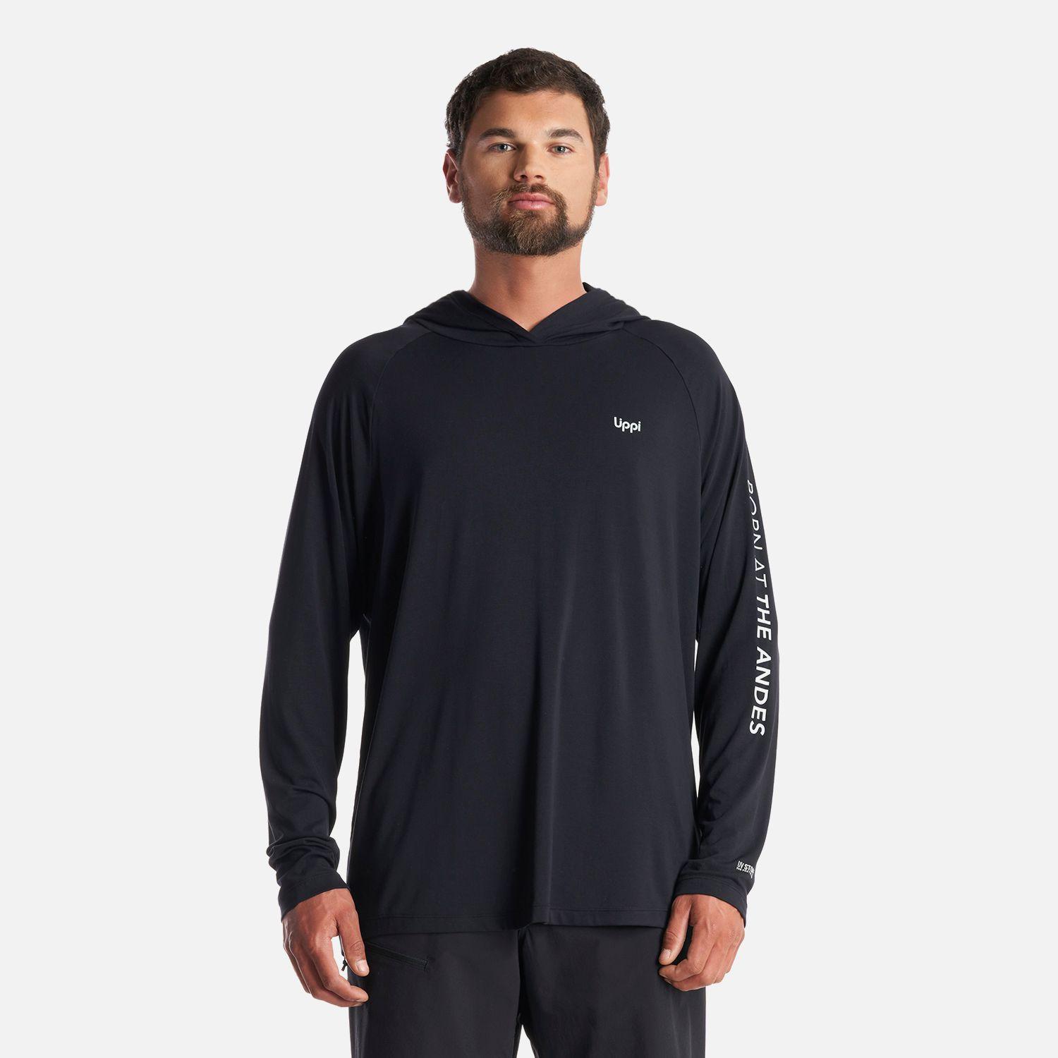 Polera Hombre Sun Action Hoody Q-Dry T-Shirt Grafito Lippi-1