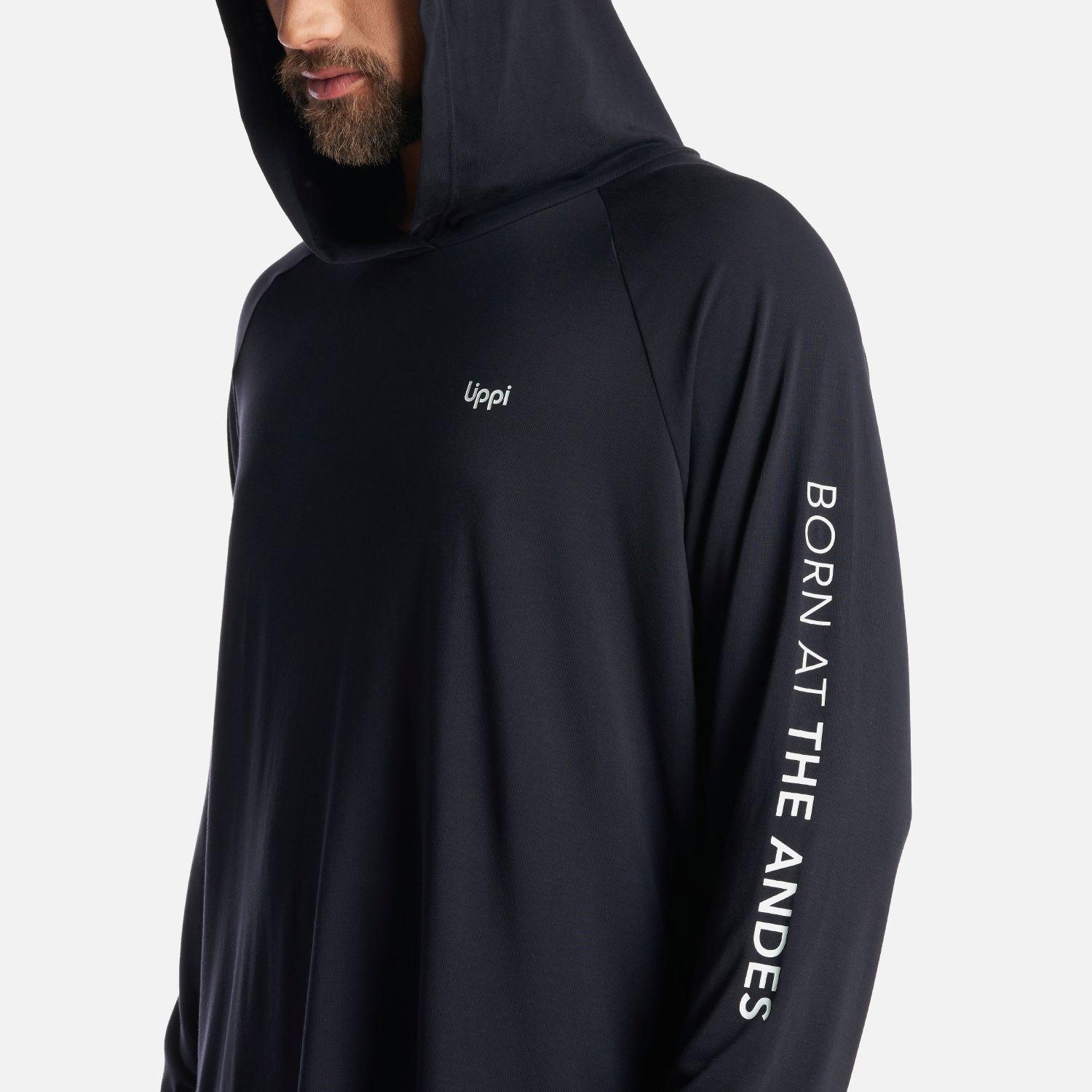 Polera Hombre Sun Action Hoody Q-Dry T-Shirt Grafito Lippi-5