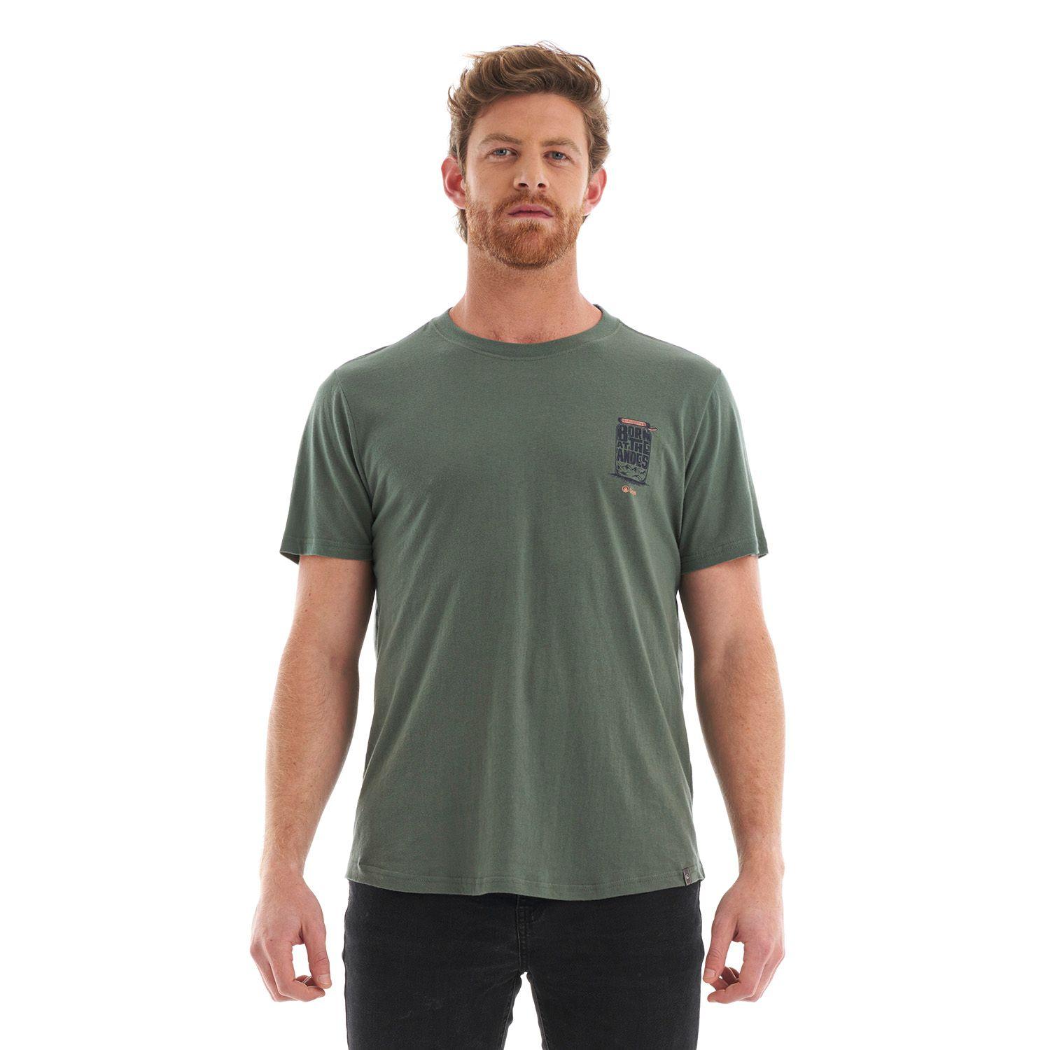 Polera Hombre Flask UV-Stop T-Shirt Verde Grisaceo Lippi-1