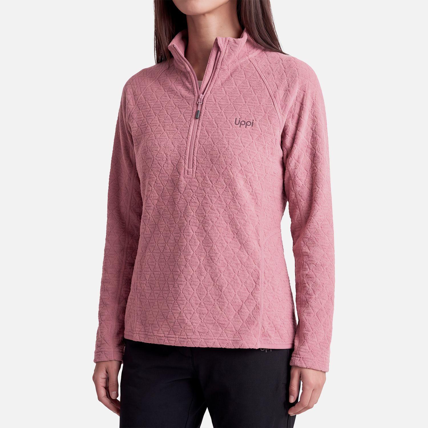 Polerón Mujer Jacaranda Nano-F 1/4 Zip Rosa Oscuro Lippi V27-2