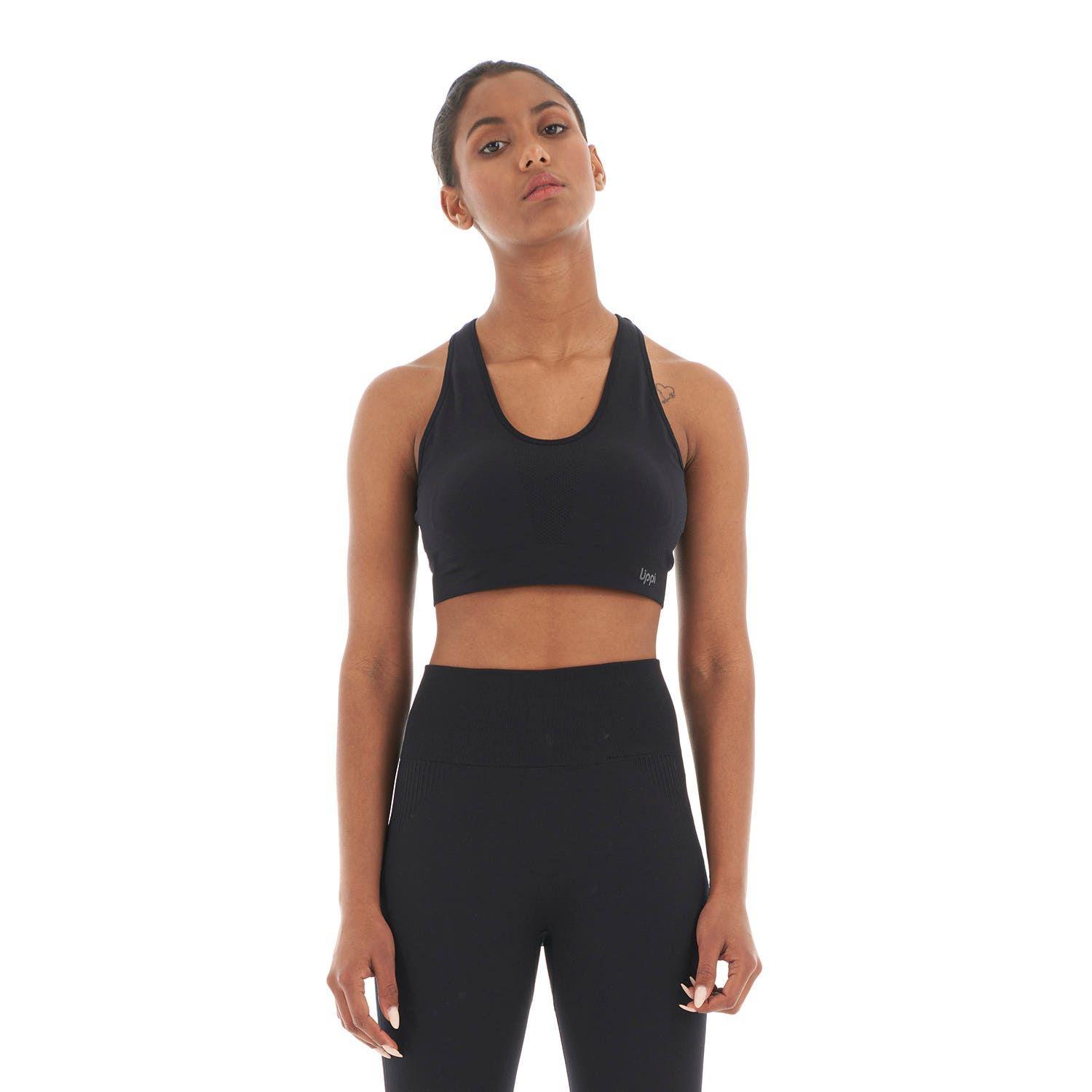 Peto Mujer In-Motion Stripes Bra Grafito Lippi-1