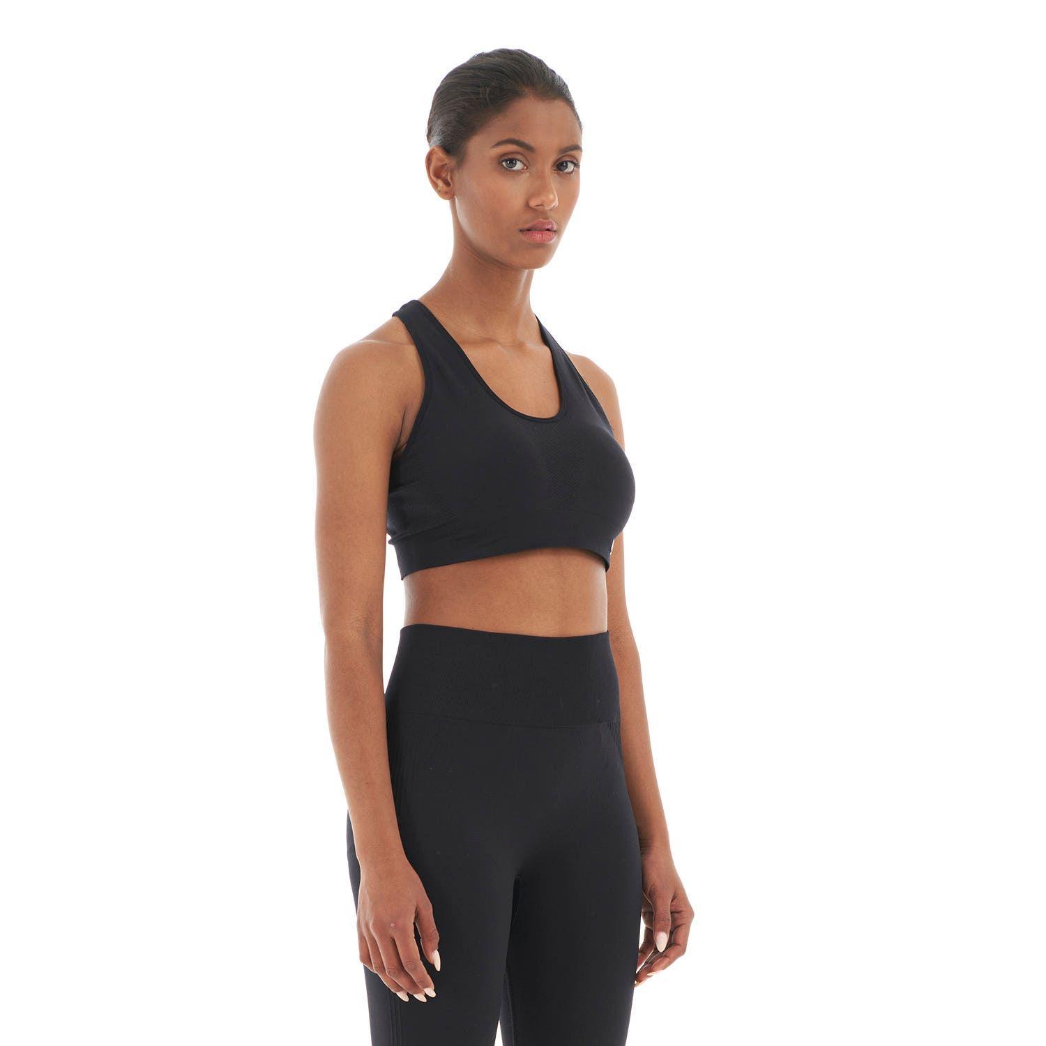 Peto Mujer In-Motion Stripes Bra Grafito Lippi-2