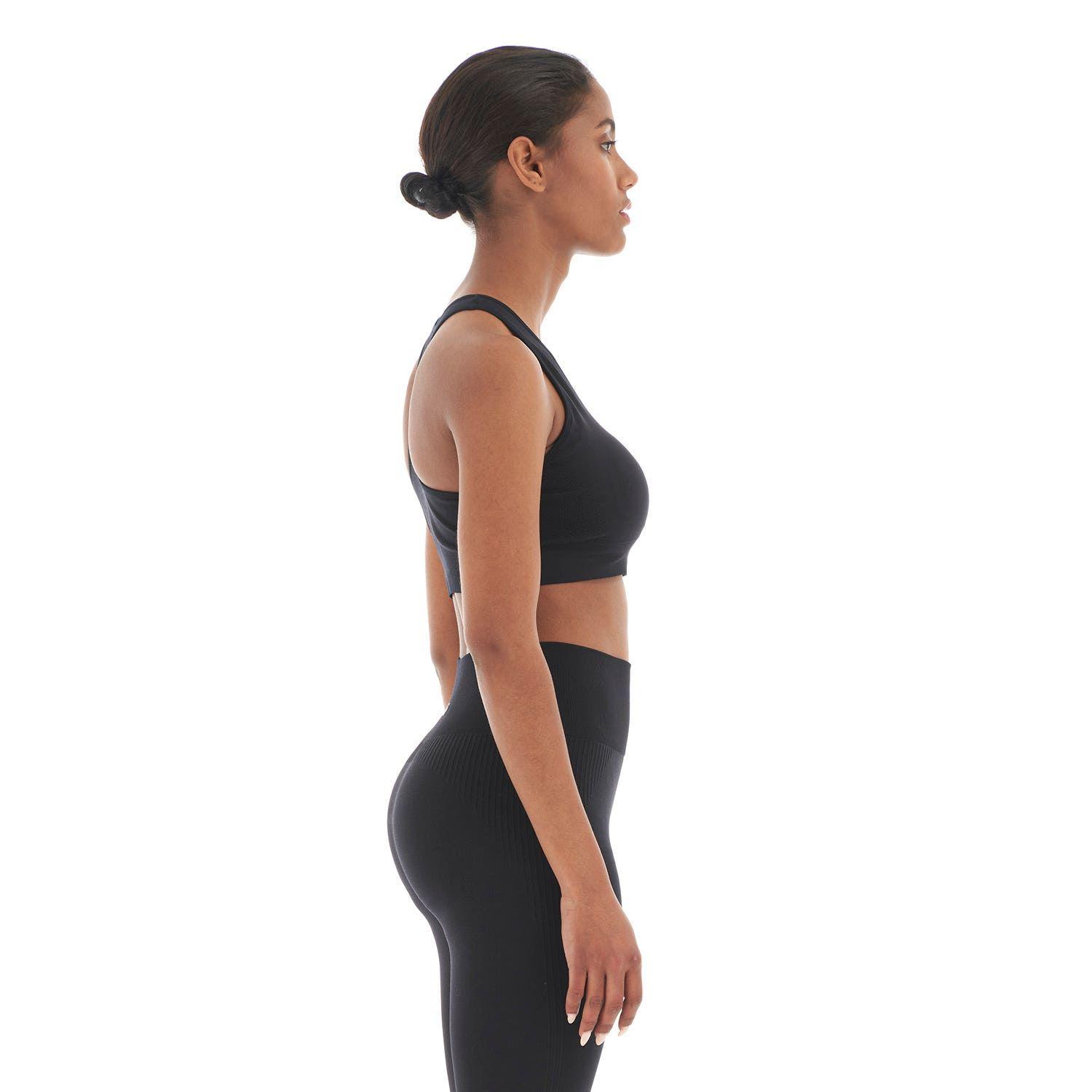Peto Mujer In-Motion Stripes Bra Grafito Lippi-3