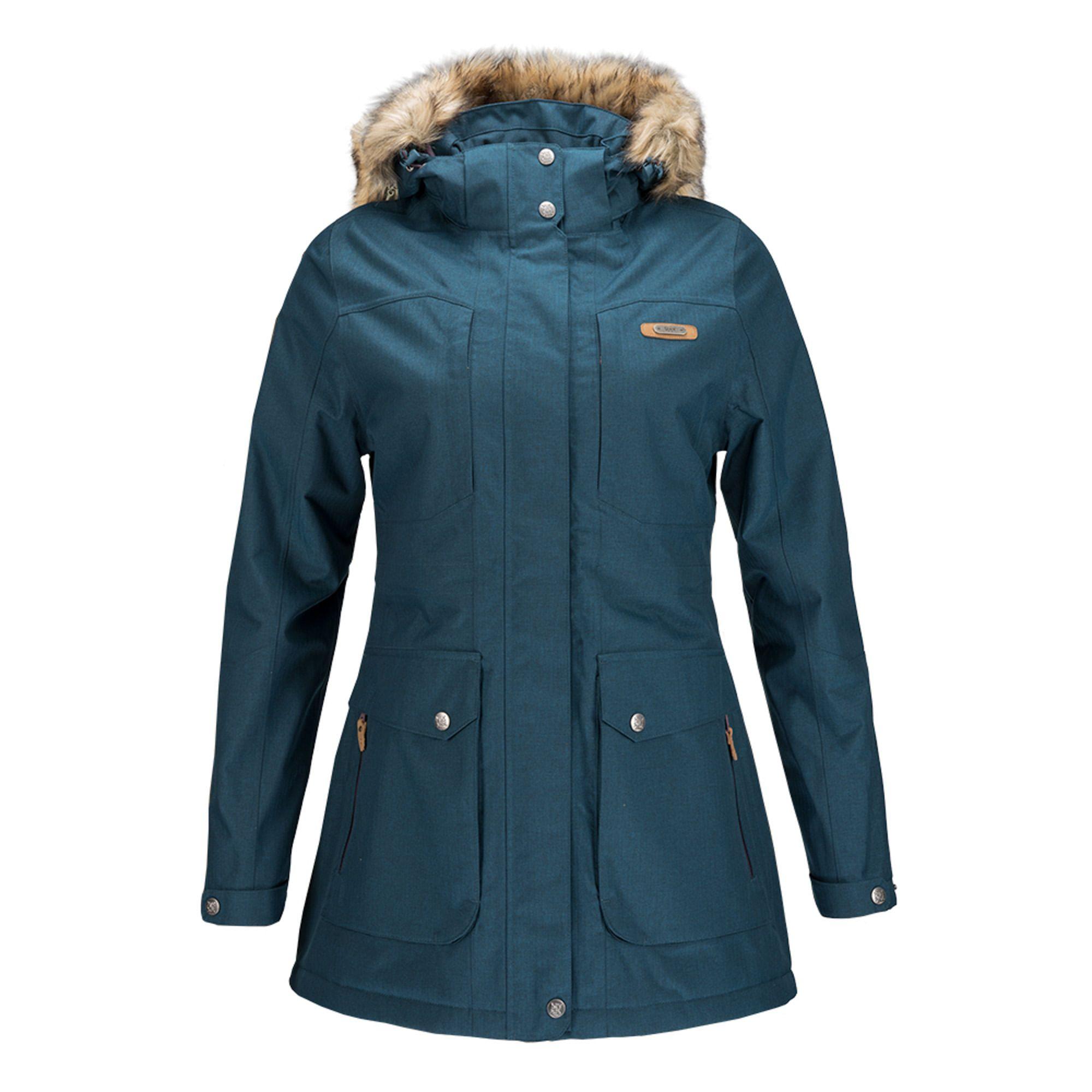 Chaqueta Mujer Roble B-Dry Hoody Jacket Melange Azul Noche Lippi-0