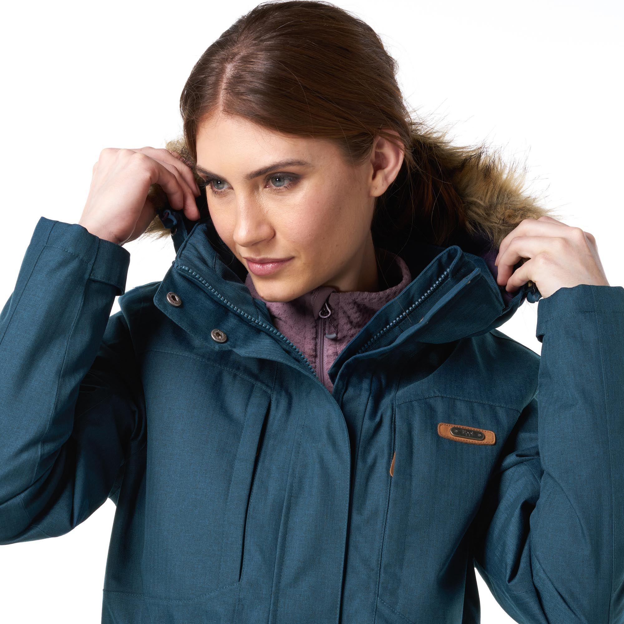Chaqueta Mujer Roble B-Dry Hoody Jacket Melange Azul Noche Lippi-4